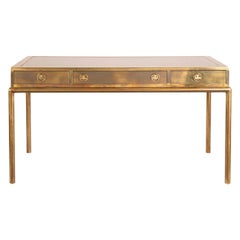 1970s Bernhard Rohne Brass and Bronze Desk, Mastercraft