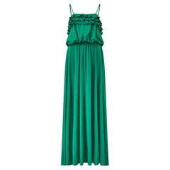 Maxivestido Studio 54 de punto verde Bernshaw de los años 70