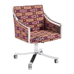1970s Bert England Desk Chair for Stow Davis in Patterned Fabric