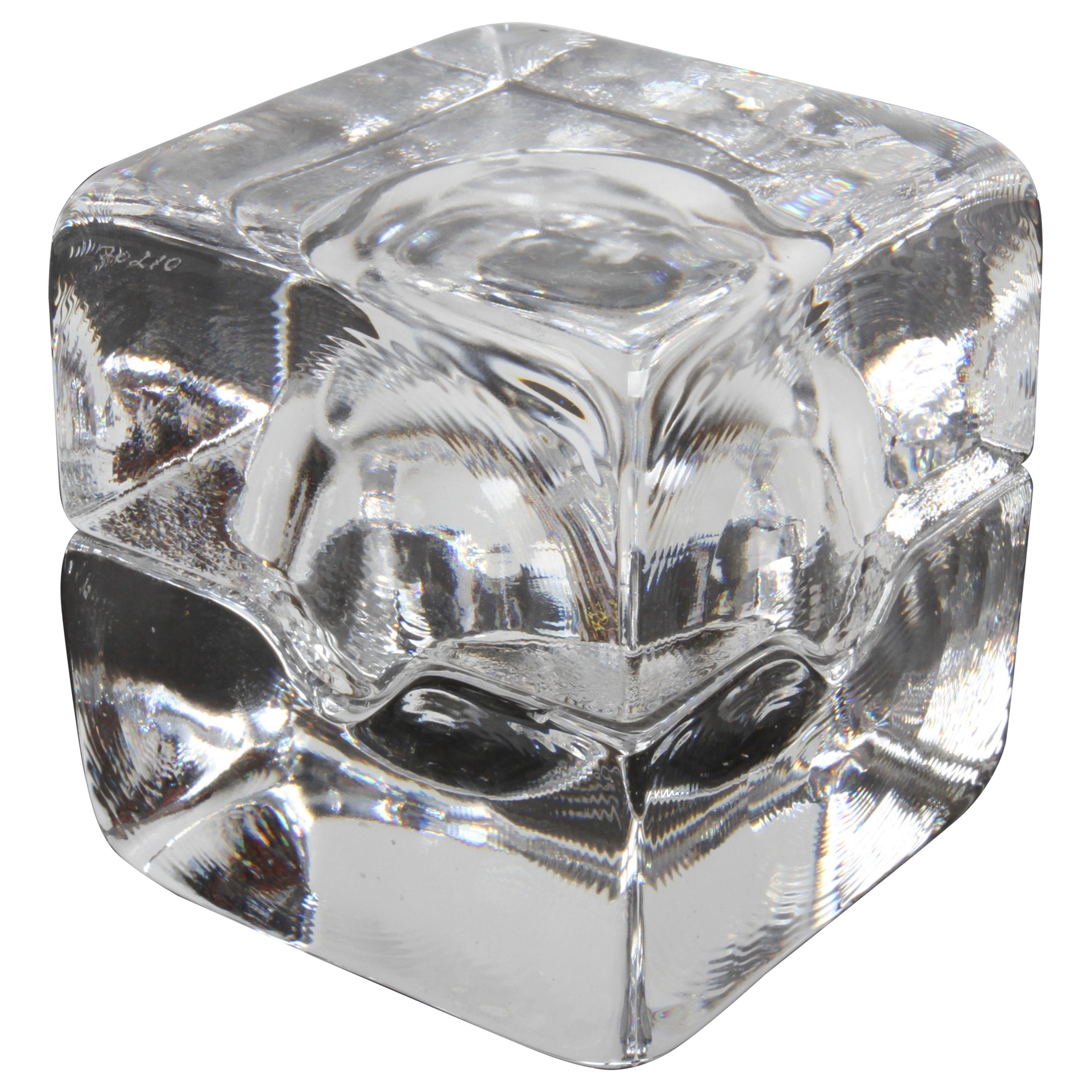 Anni '70 - Ciotola a forma di cubo puzzle ad incastro in cristallo "Bertil Vallien" per Boda, Svezia in vendita