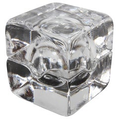 1970s Bertil Vallien for Boda Sweden Crystal Interlocking Puzzle Cube Bowl