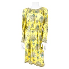 Vintage 1970s Bessi Yellow Printed Silk Jersey Dress