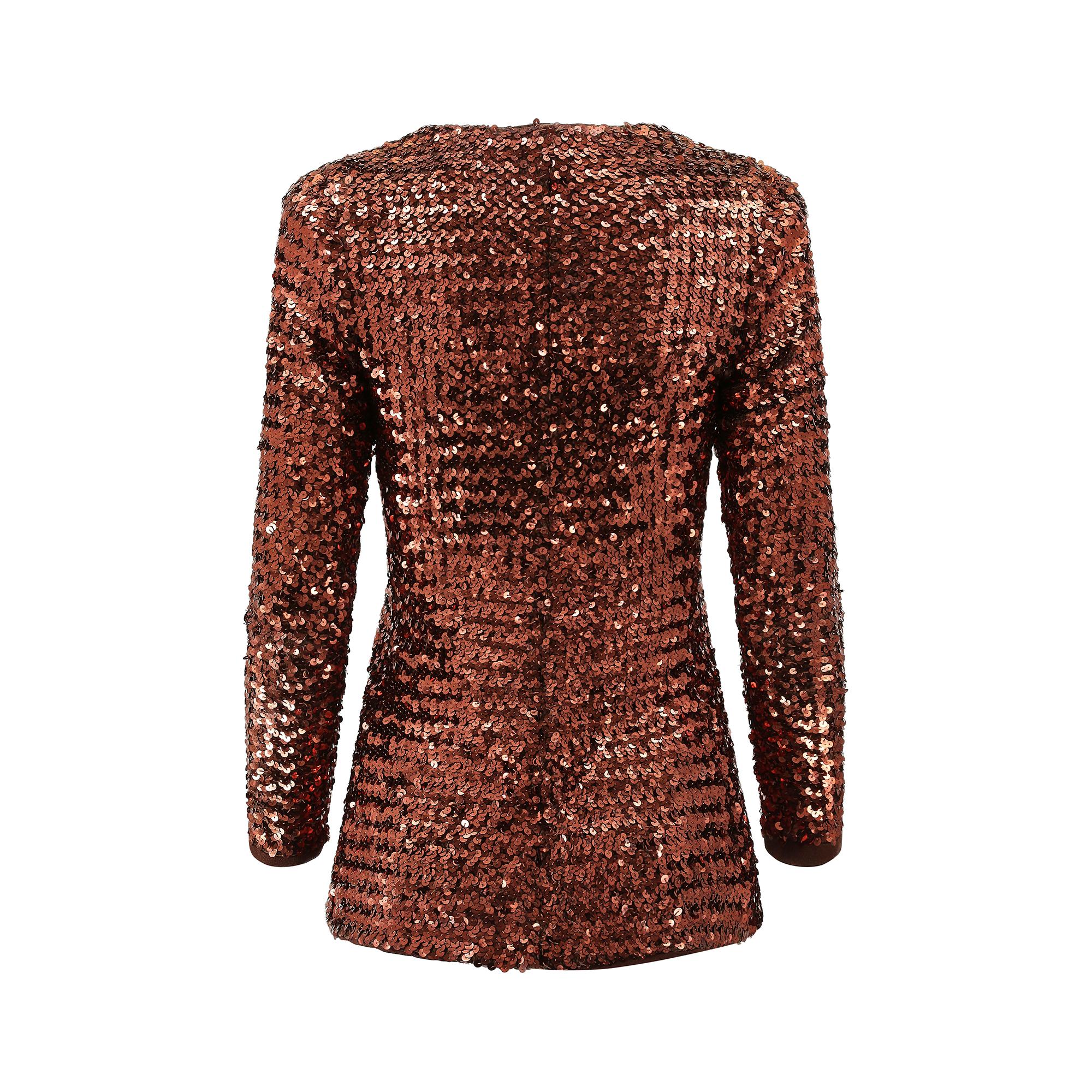 1970s Biba Copper Sequinned Jacket In Excellent Condition For Sale In London, GB