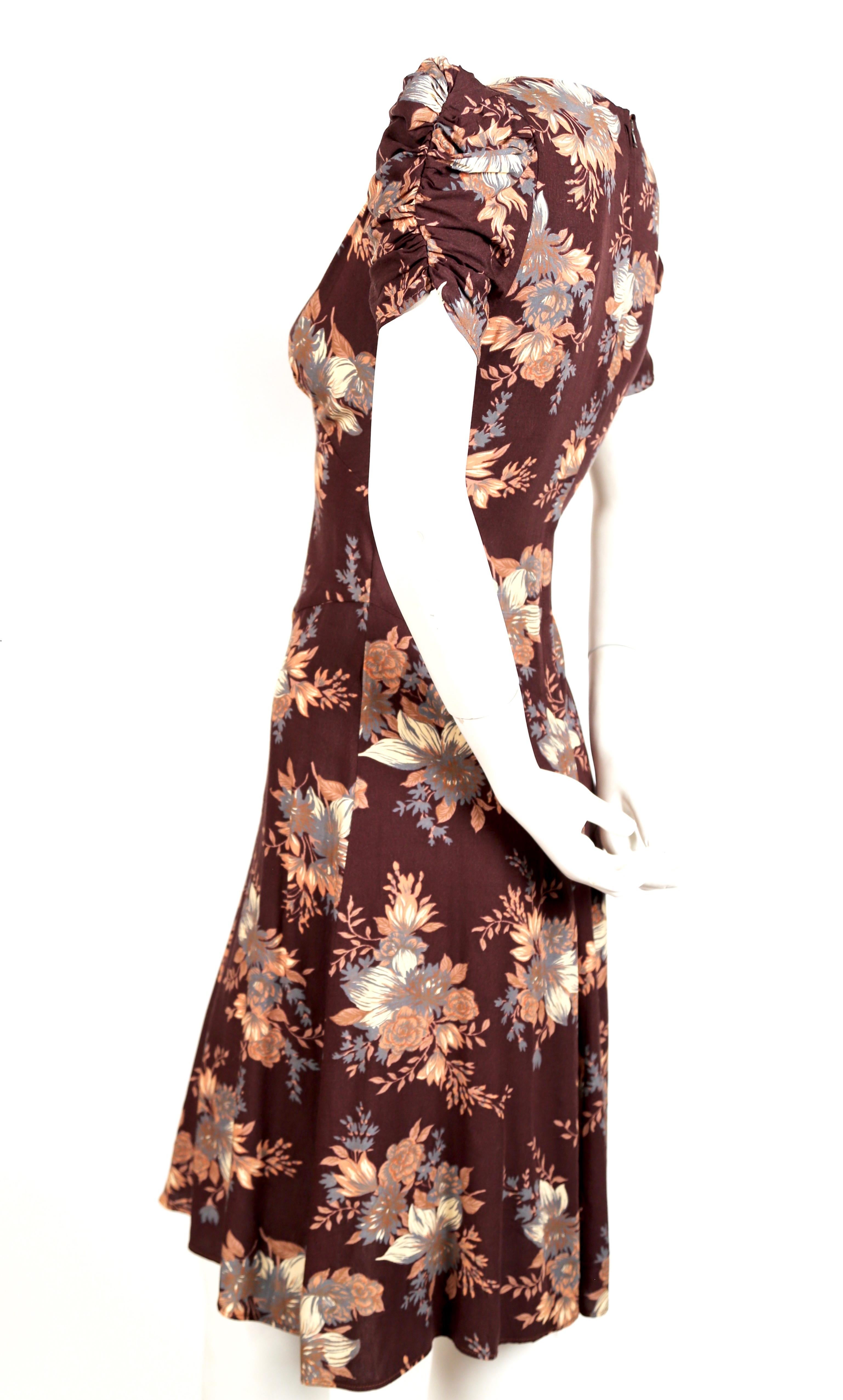 brown floral dress