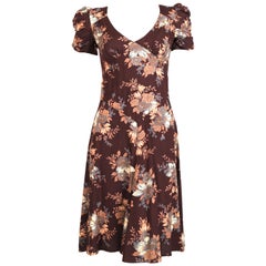 Retro 1970's BIBA floral printed dress with puff sleeves