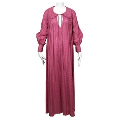 1970's BIBA magenta floral broderie anglaise dress