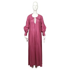 1970's BIBA magenta floral broderie anglaise dress