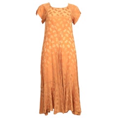 1970's BIBA peach floral jacquard dress
