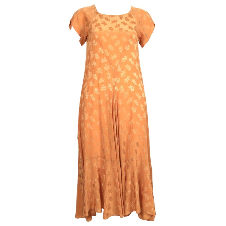 biba orange dress Burnt Orange Gold detail linen maxi dress  Lady Biba US