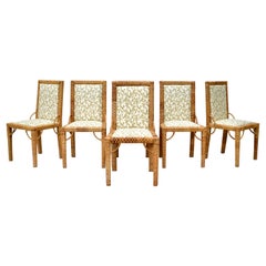 Used 1970s Bielecky Brothers Rattan Parsons Dining Chairs