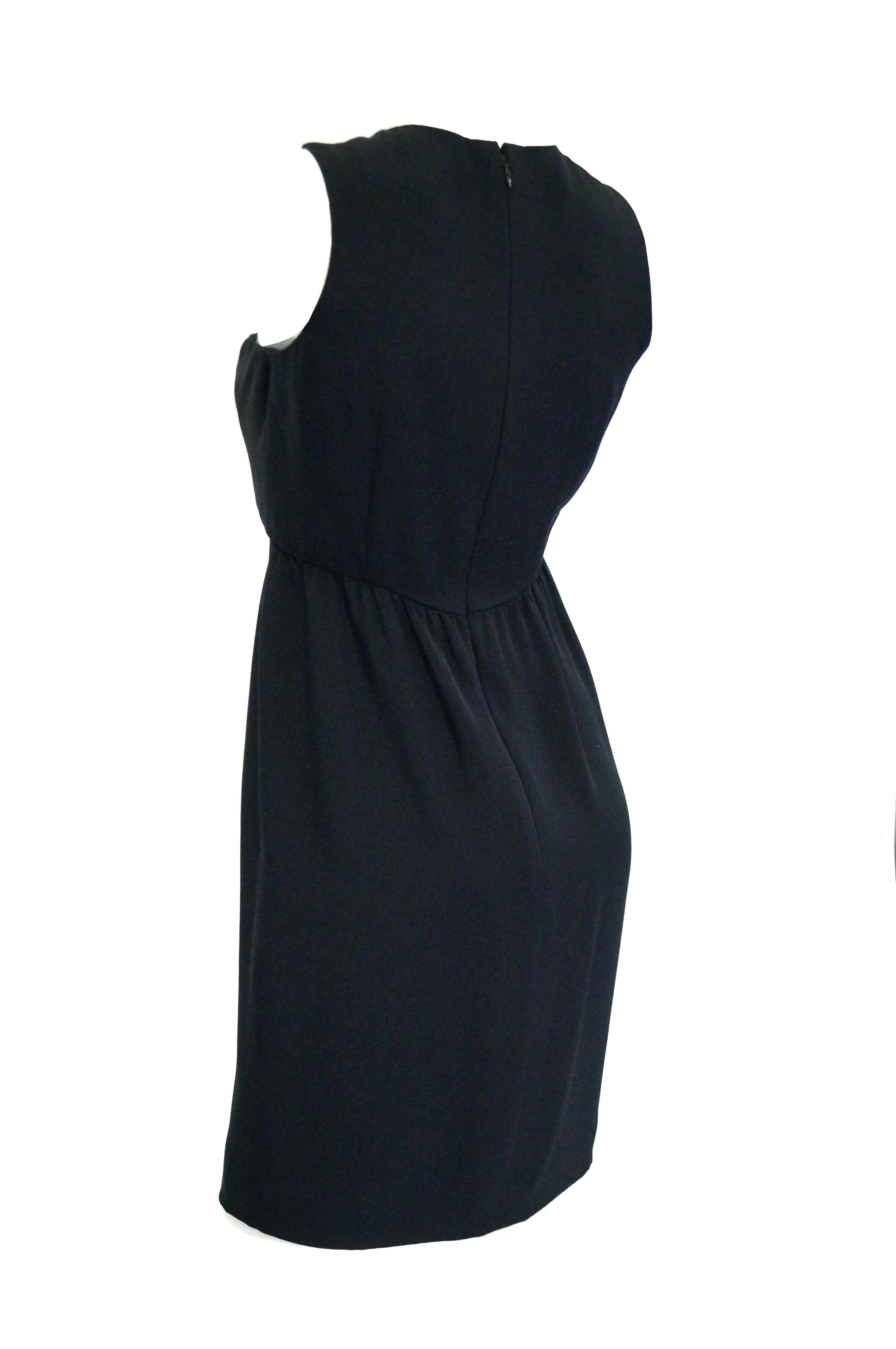 1970s Bill Blass Black Knot Front Cocktail Dress In Excellent Condition For Sale In Houston, TX