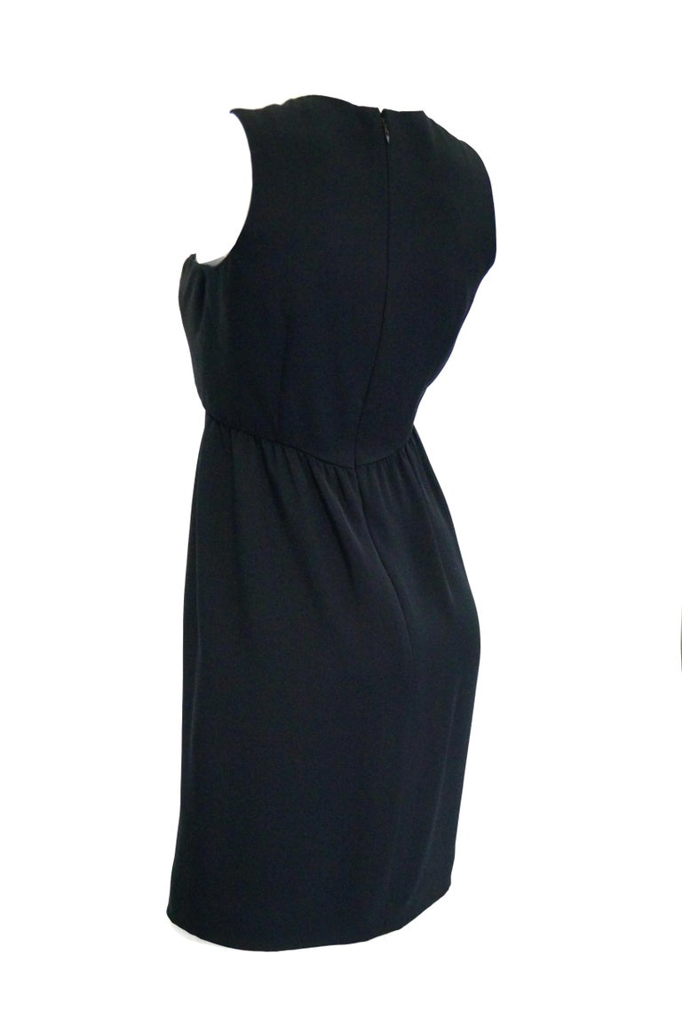 1970s Bill Blass Black Knot Front Cocktail Dress For Sale at 1stDibs