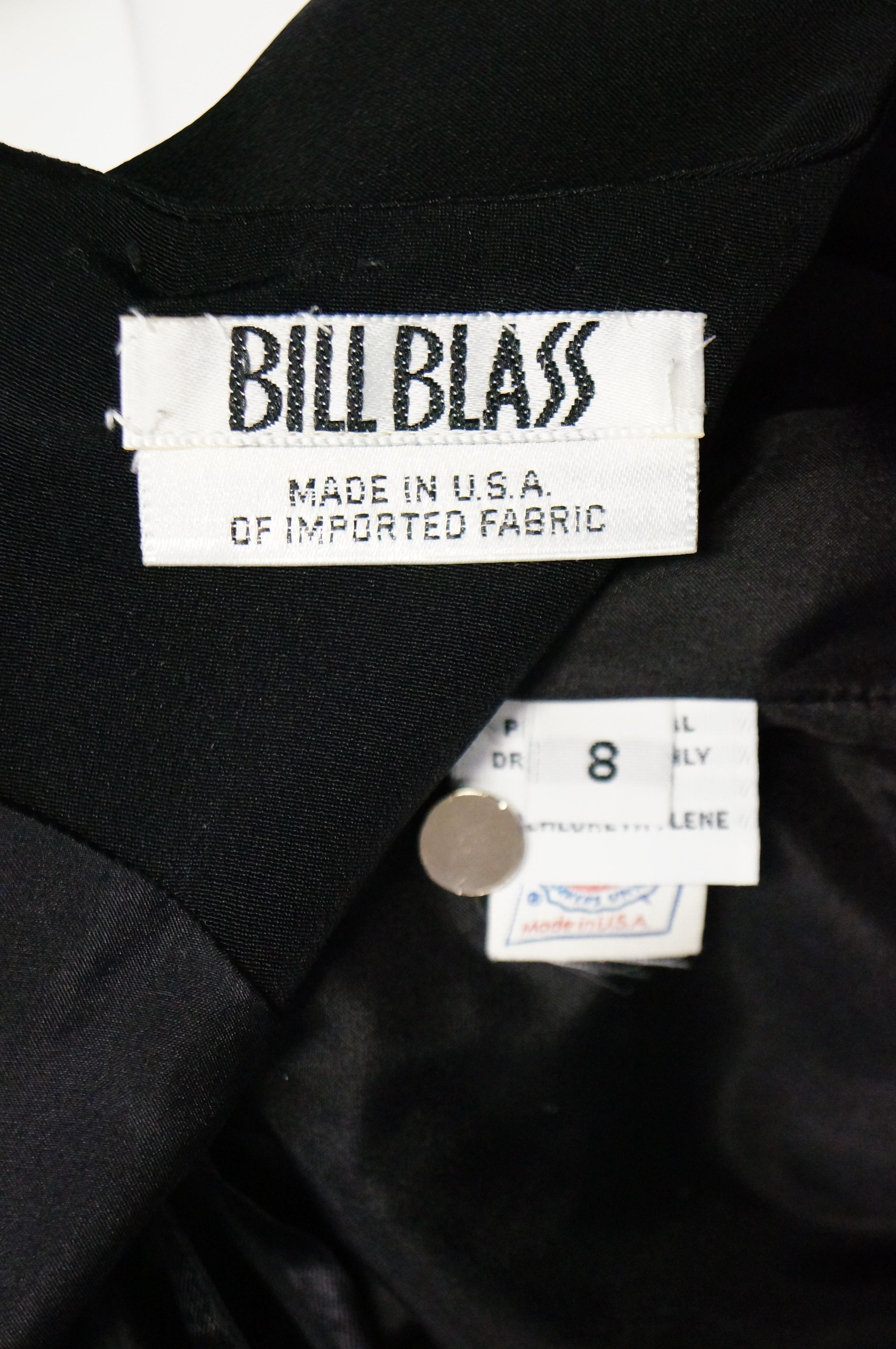 1970s Bill Blass Black Knot Front Cocktail Dress For Sale 1