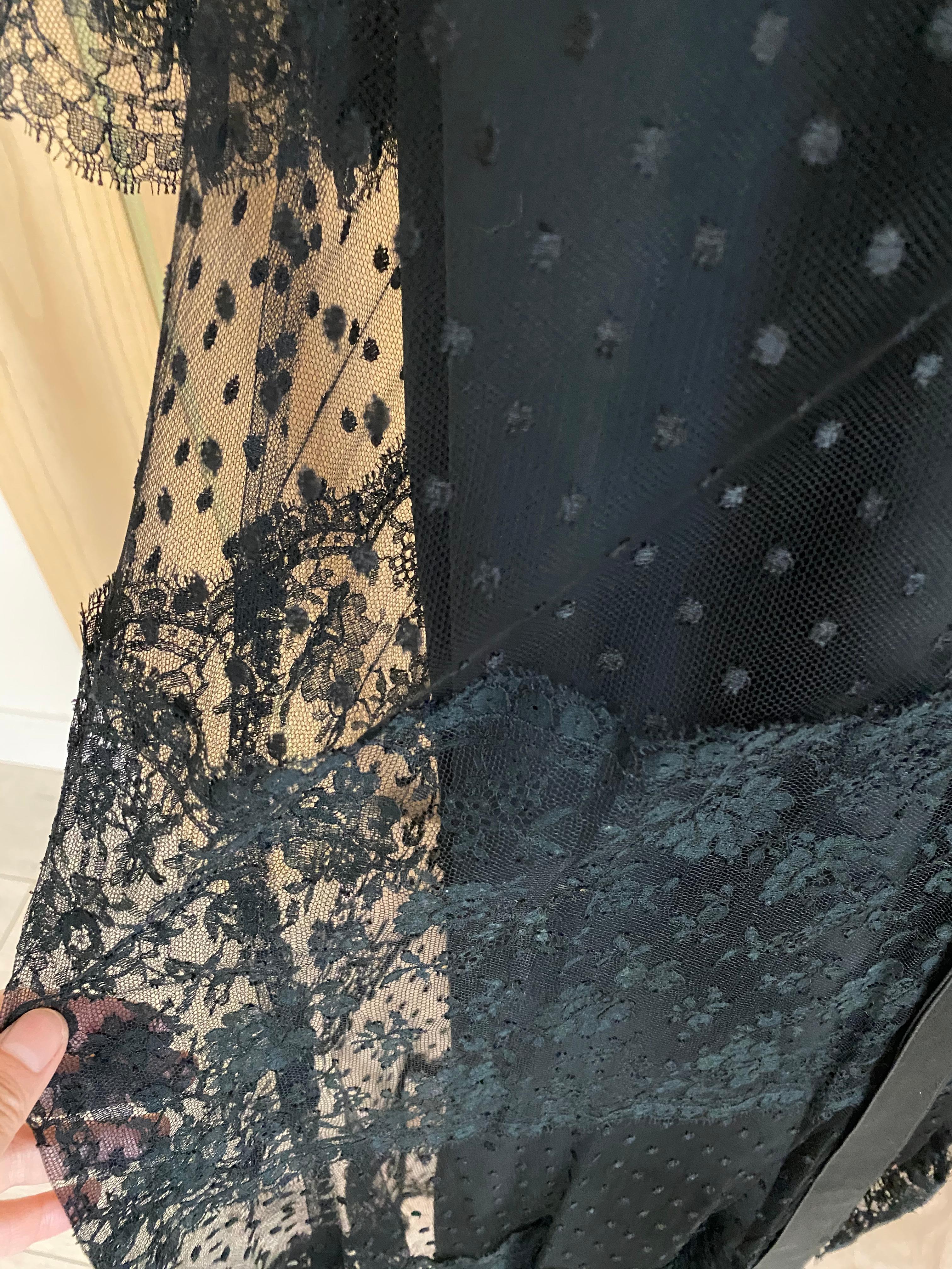 1970s BILL BLASS Black Long Sleeve Silk Dress In Good Condition For Sale In Beverly Hills, CA