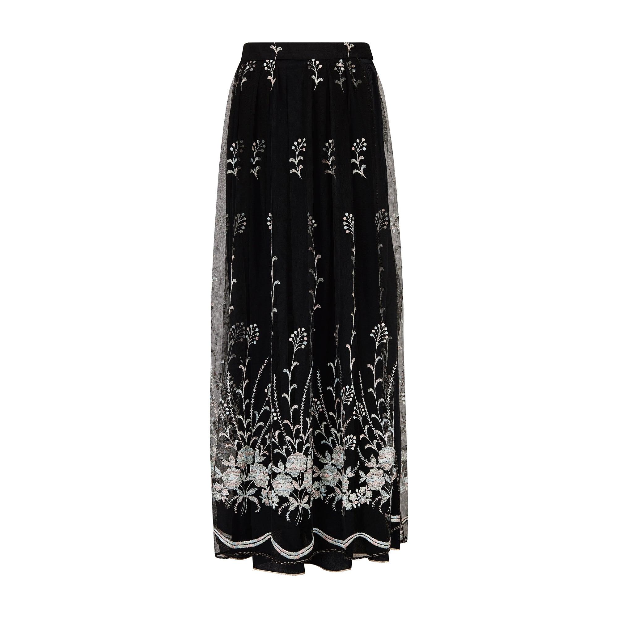 1970er Bill Gibb Black Jersey Floral Four-Piece Ensemble im Angebot 1