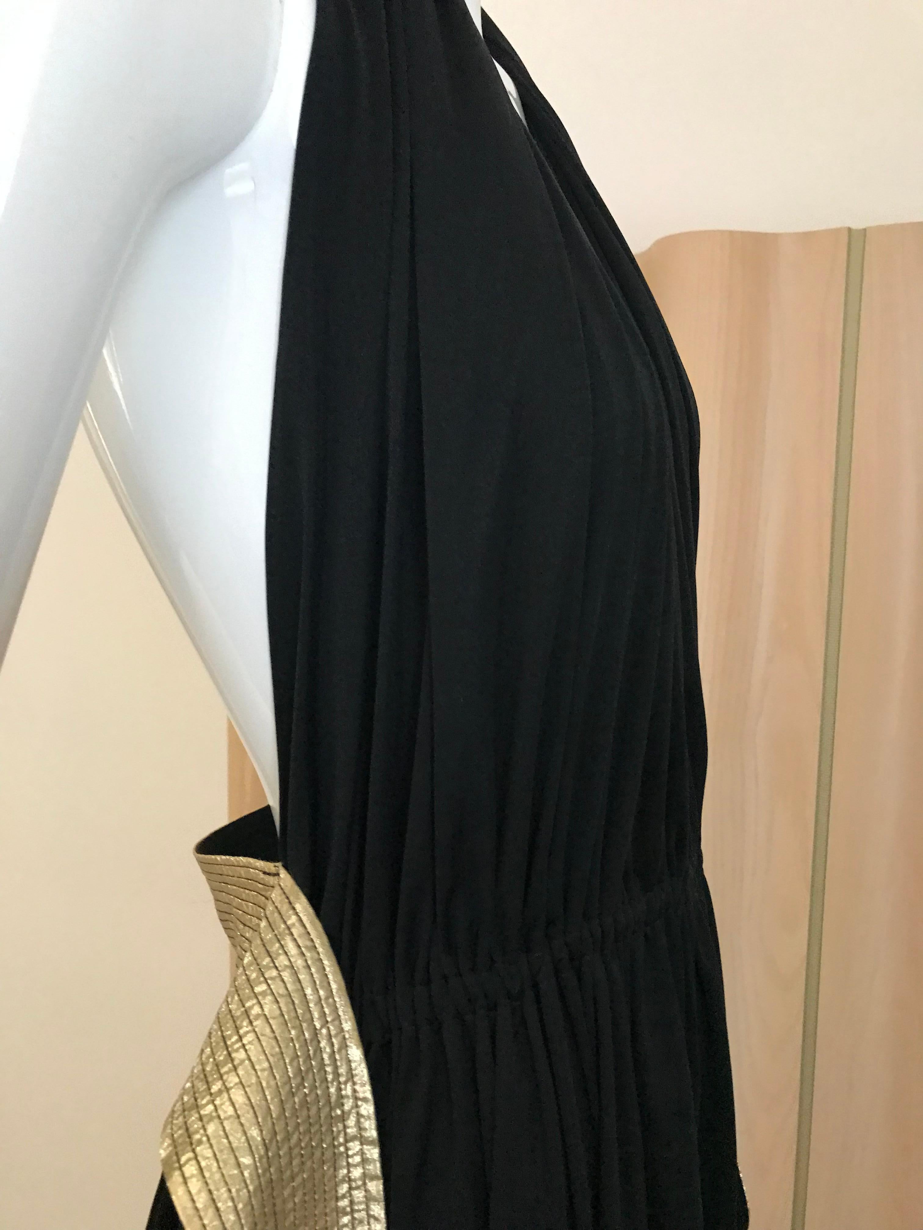 1970s Bill Tice Halter Black Jersey Dress  2