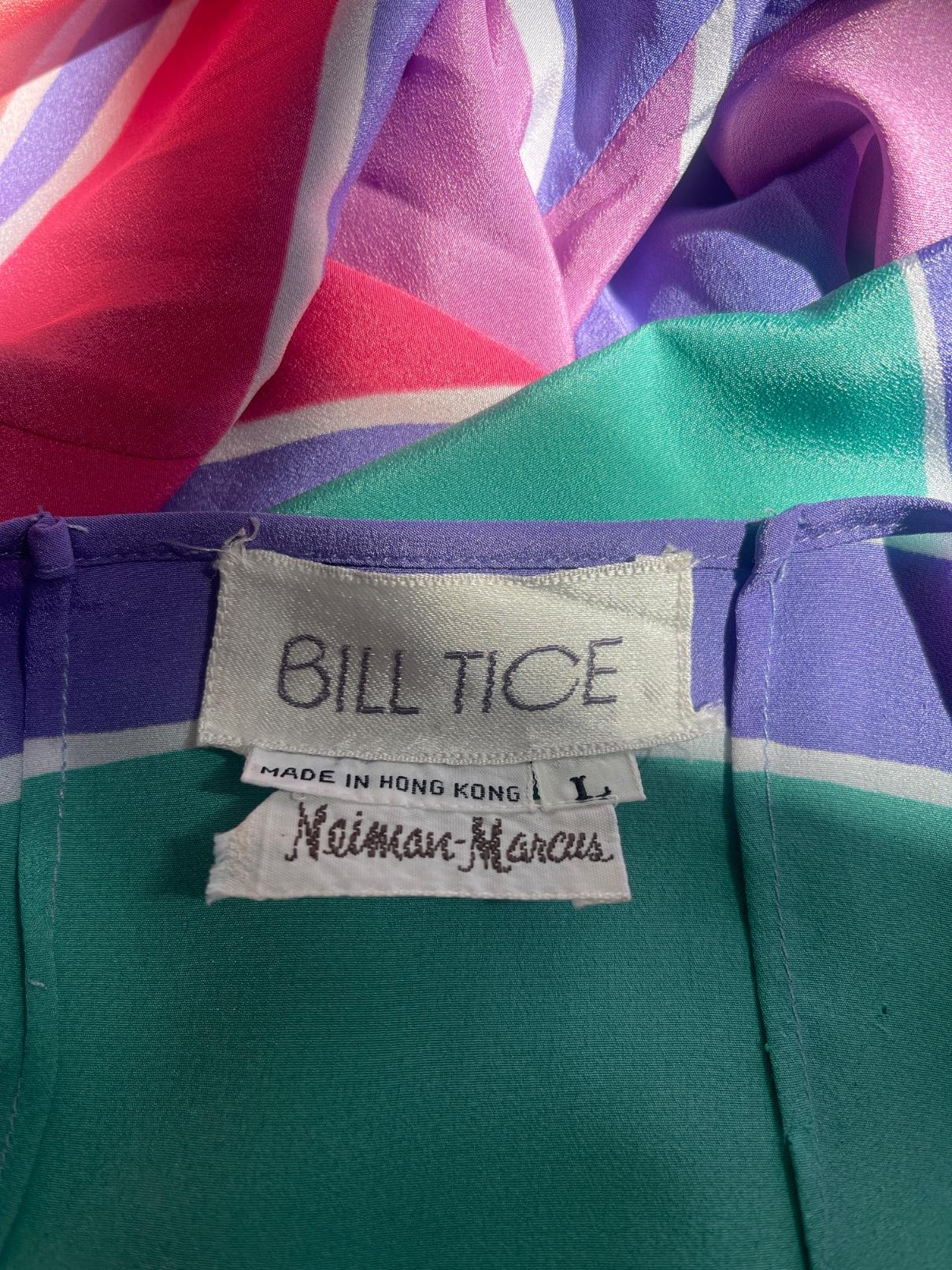 1970er Bill Tice Pastellfarbenes Kaftankleid mit abstraktem Muster Damen im Angebot