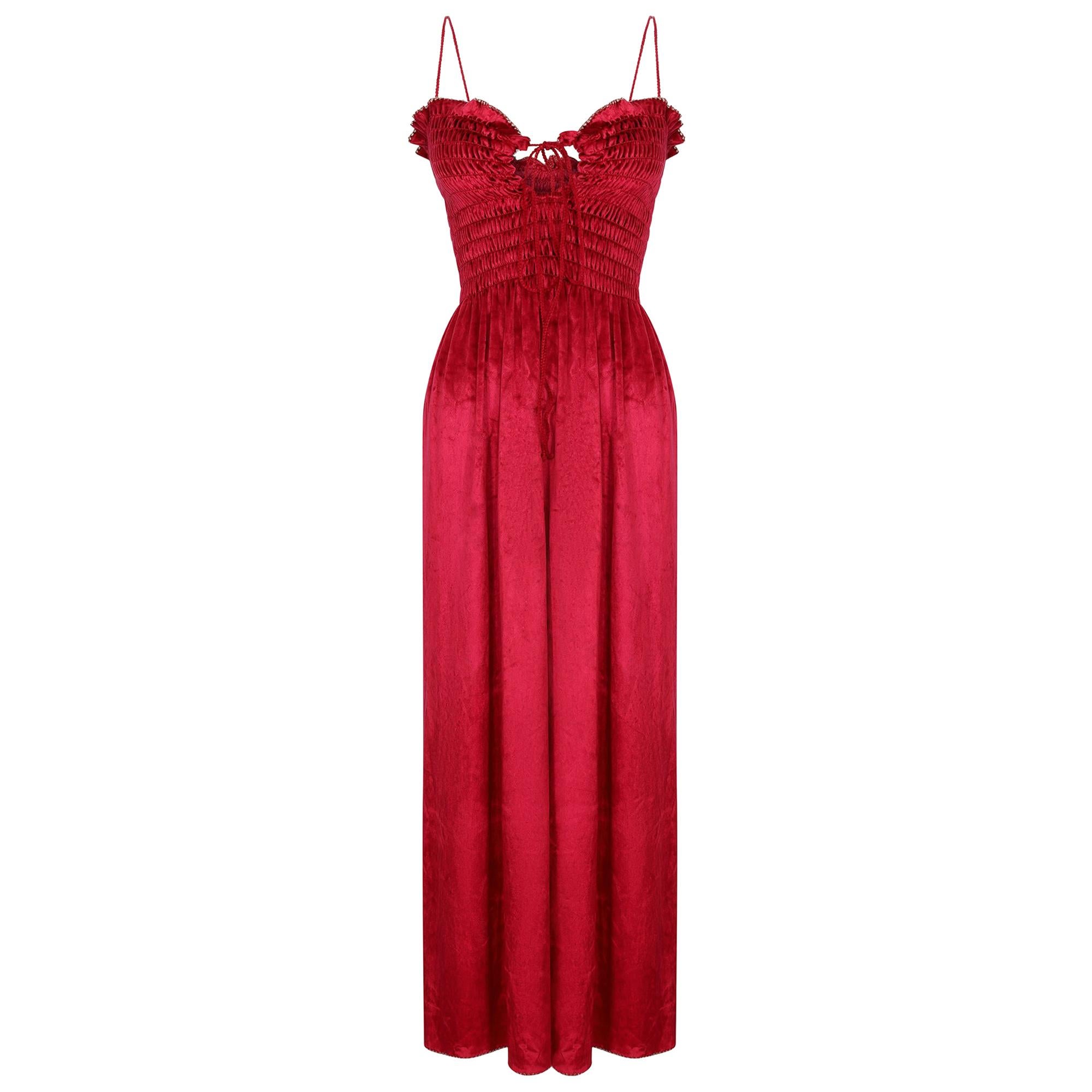 1970s Green Liquid Velvet Bill Tice Maxi main image 0