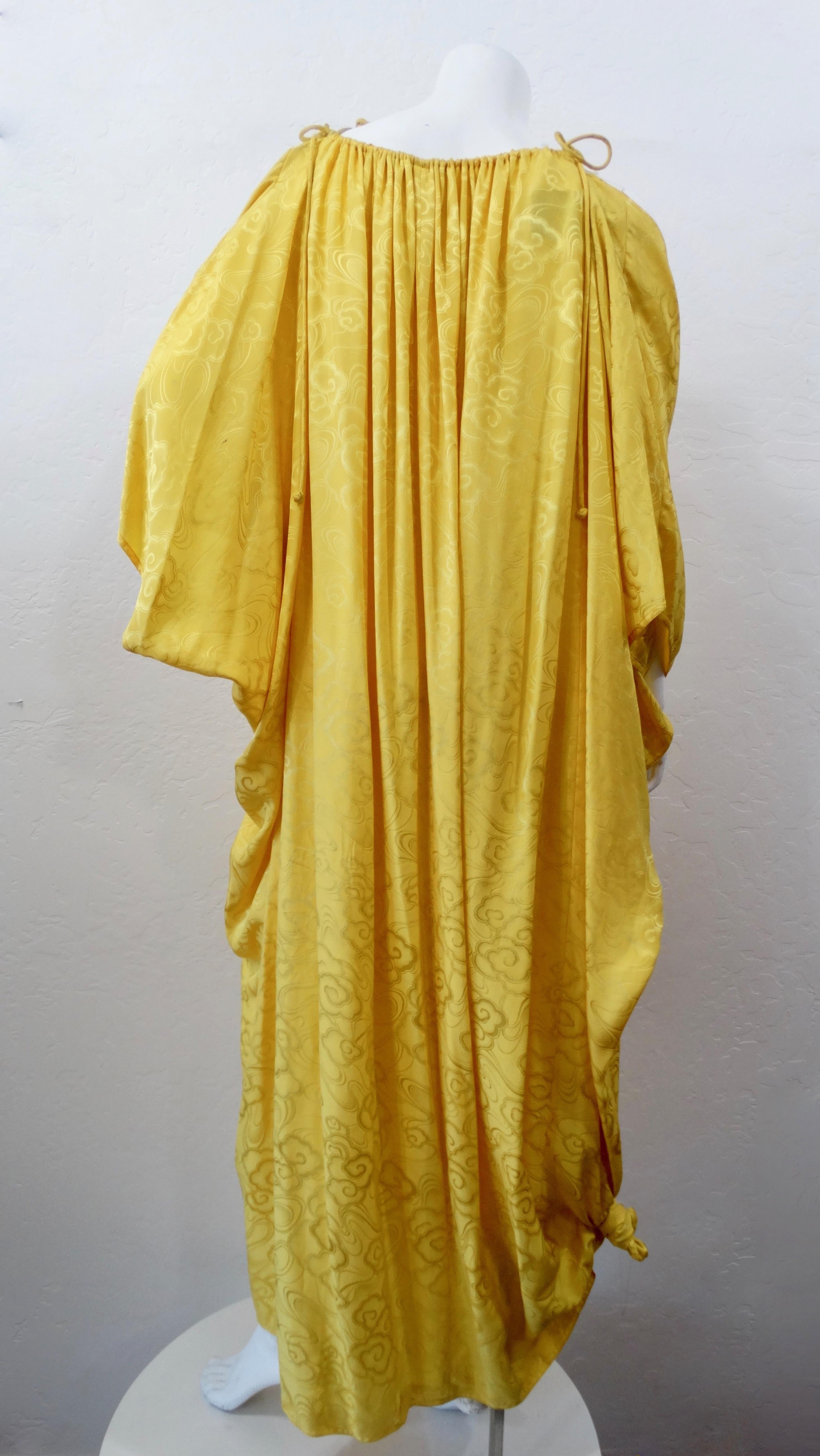 1970s Bill Tice Yellow Silk Kaftan  1