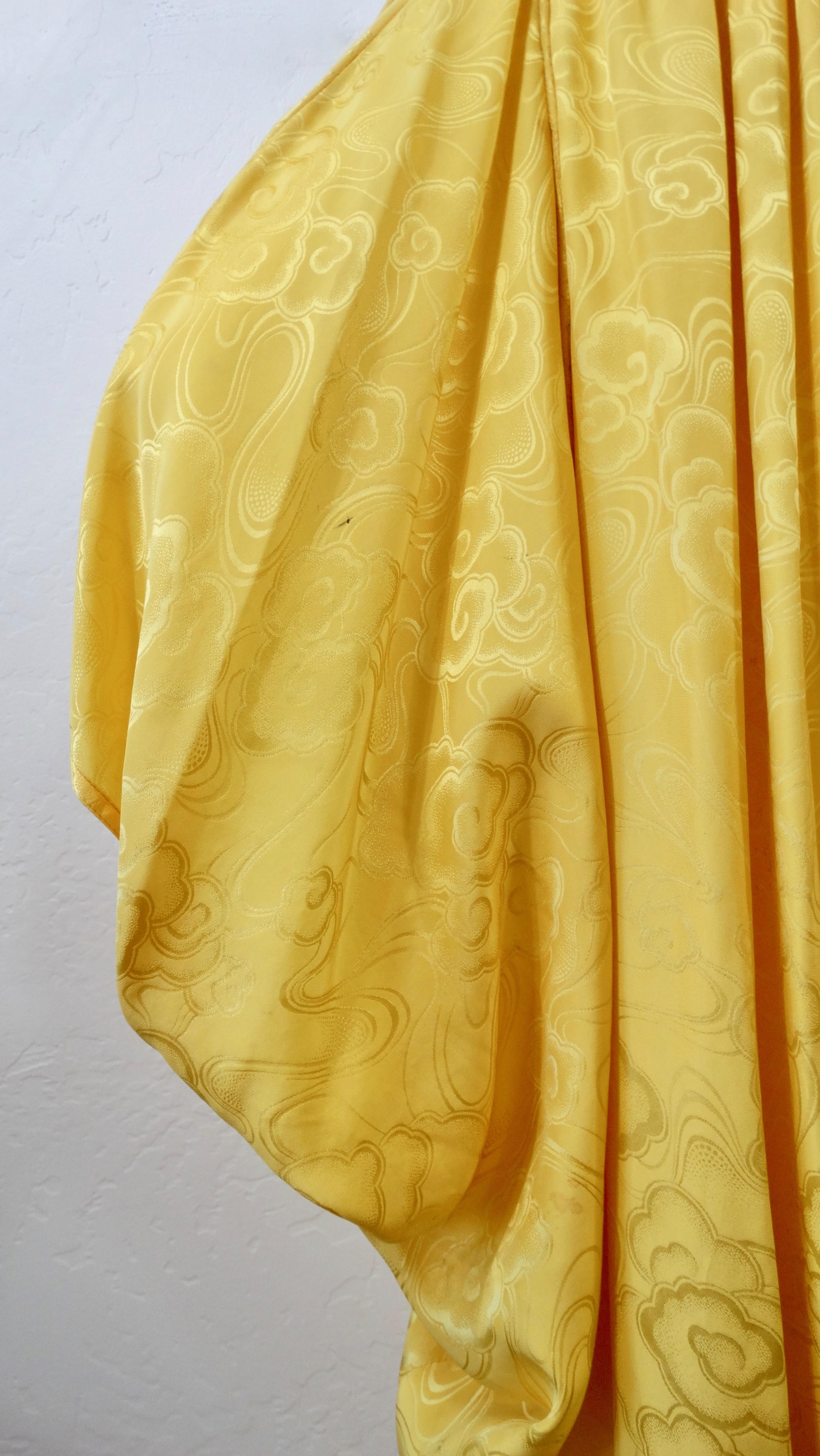 1970s Bill Tice Yellow Silk Kaftan  5