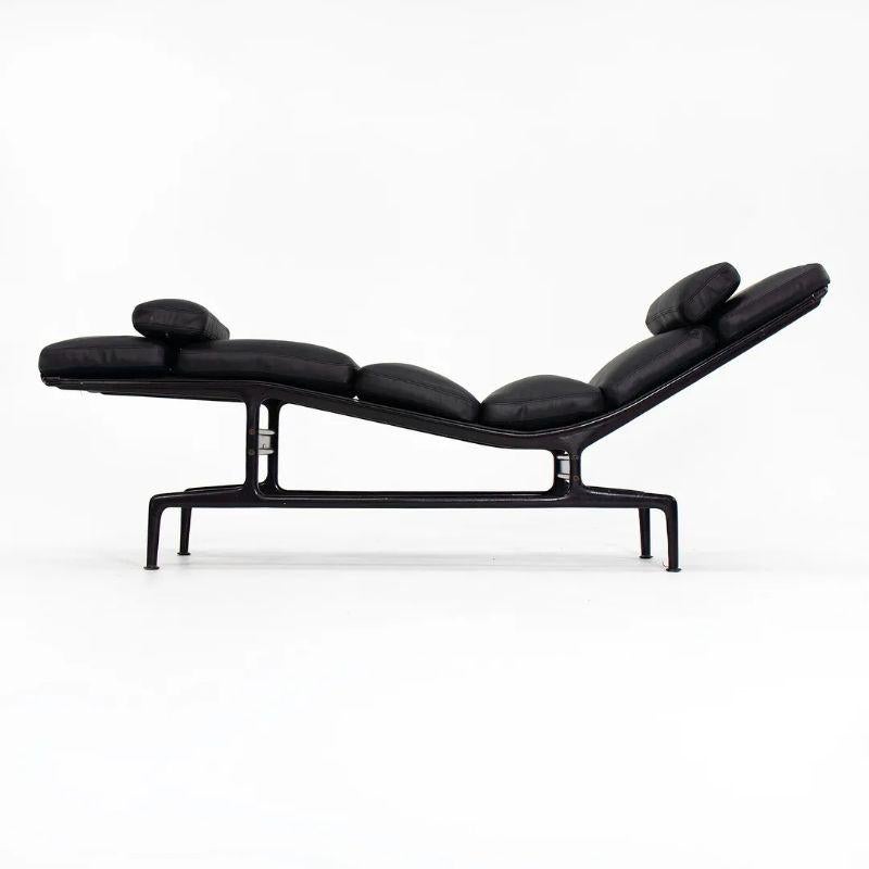 1970s Billy Wilder Eames Chaise w/ New Black Leather In Excellent Condition For Sale In Philadelphia, PA