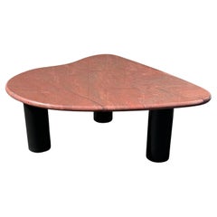 1970s Biomorphic Freeform Burgundy Marble Coffee Table