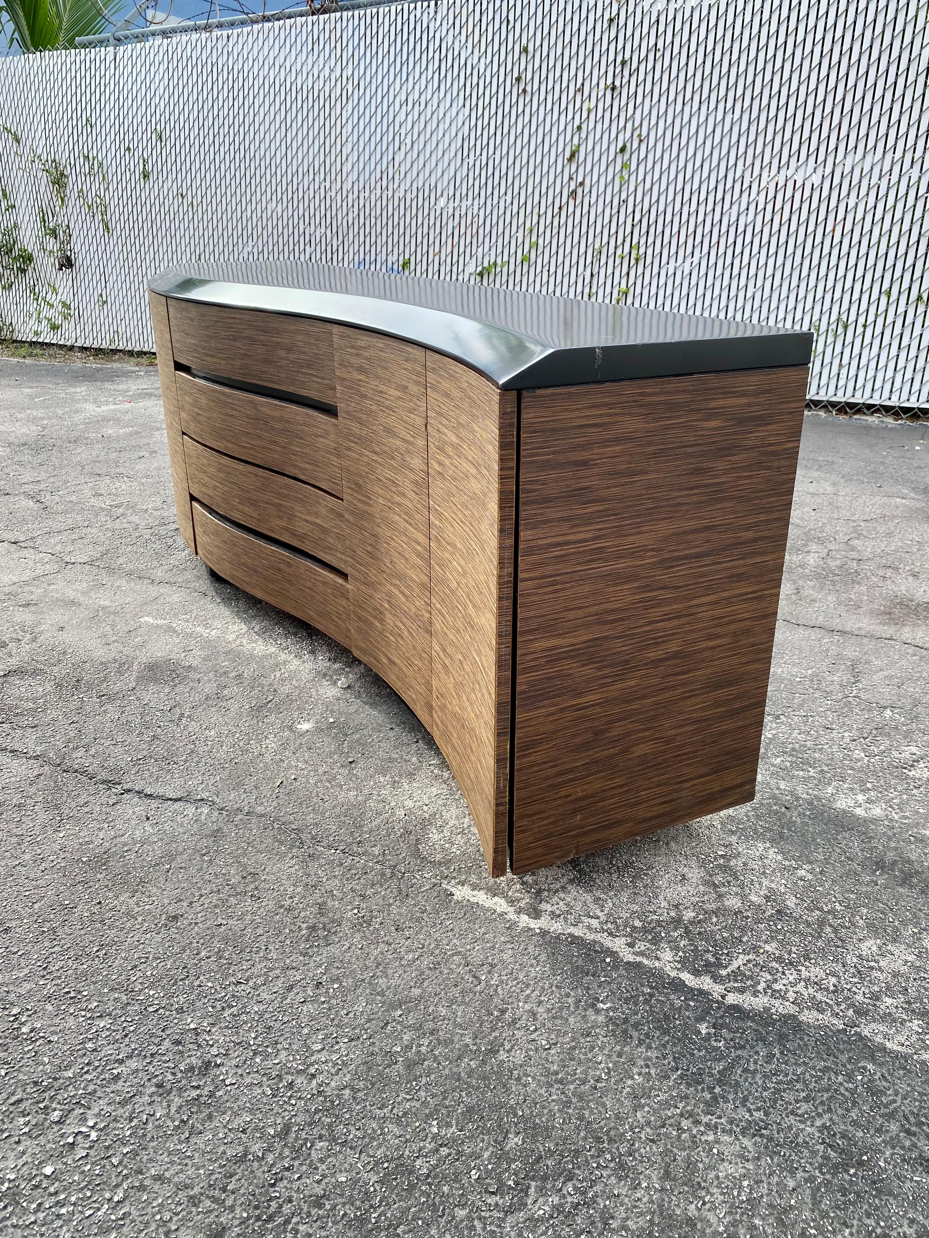 1970s Biomorphic Wood Waterfall Floating Credenza Sideboard  For Sale 4