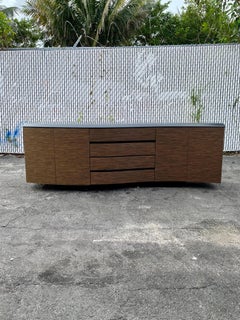 1970s Biomorphic Wood Waterfall Floating Credenza Sideboard