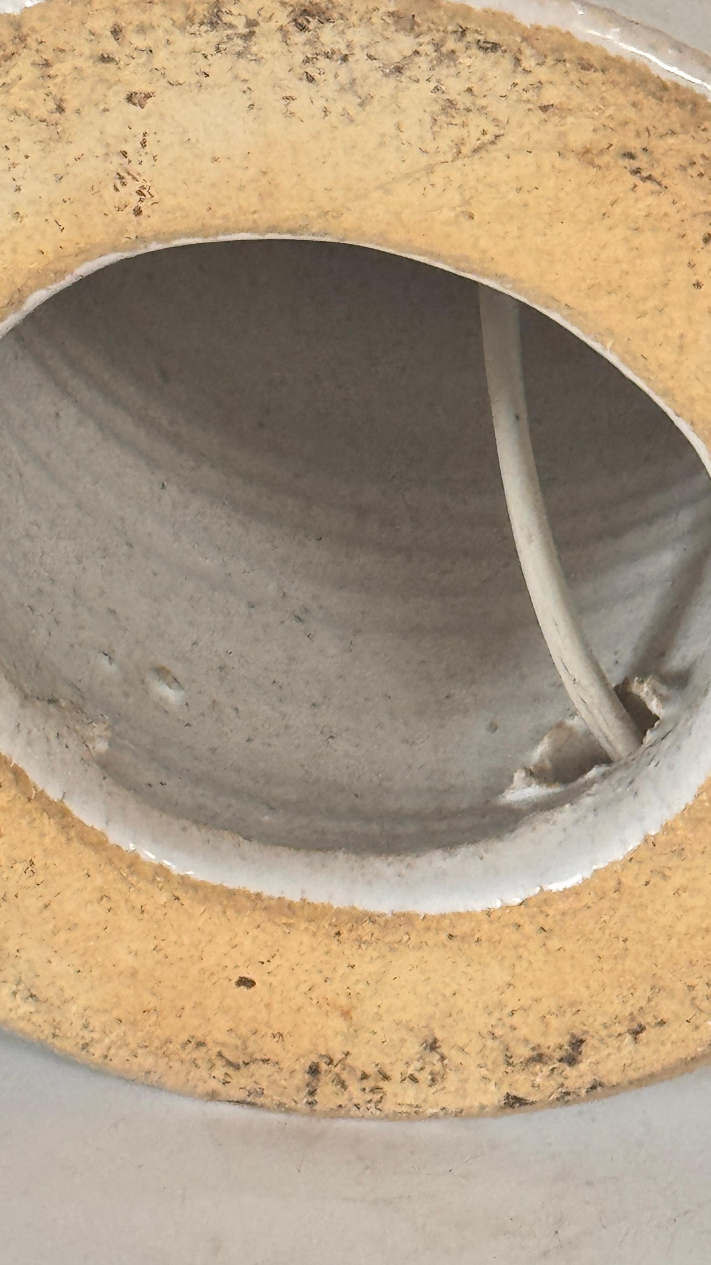 1970s Biot Ceramic Table Lamp – White and Blue Floral Design, French Provincial For Sale 6