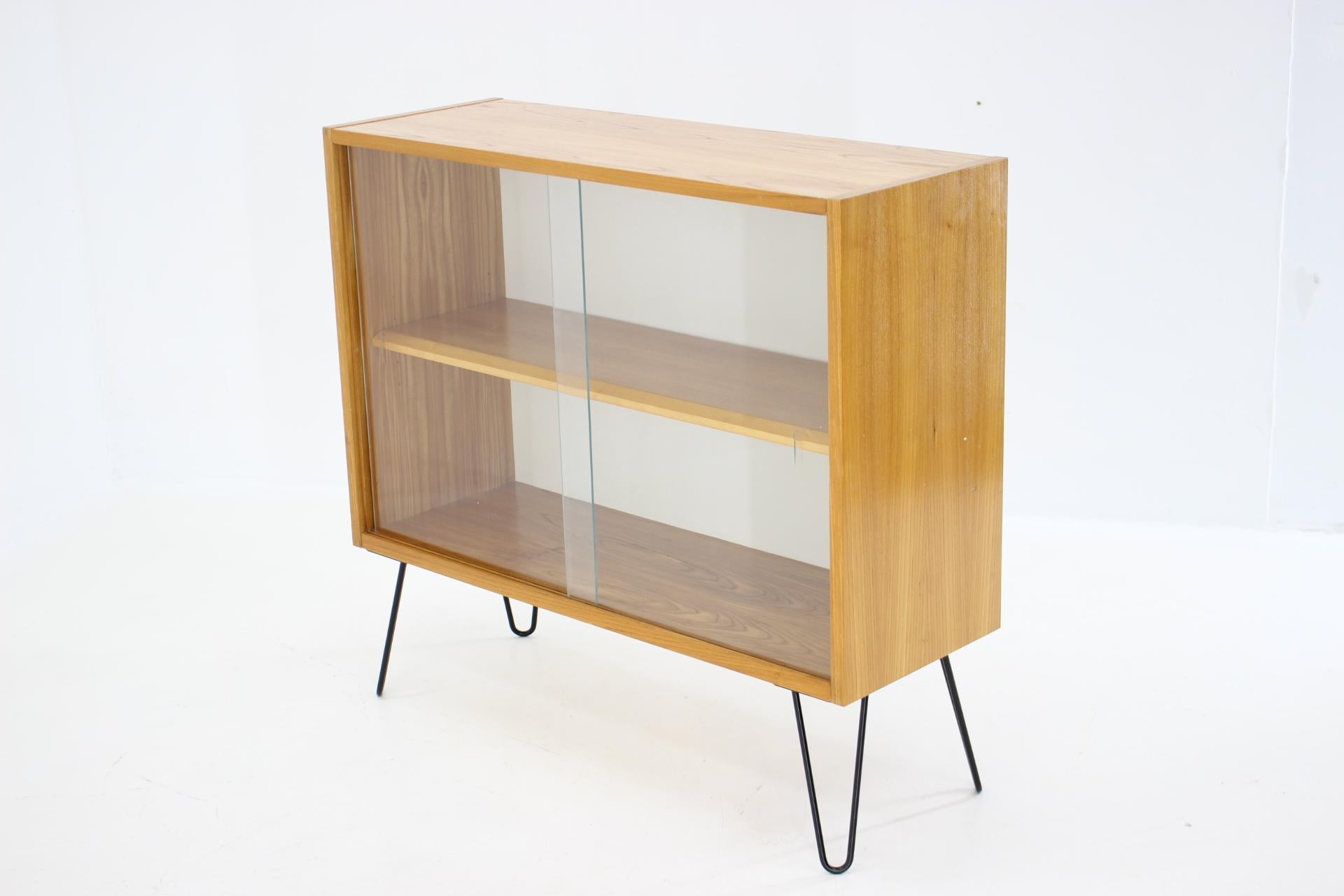 Wood 1970s Birch /Glass Cabinet, Czechoslovakia For Sale