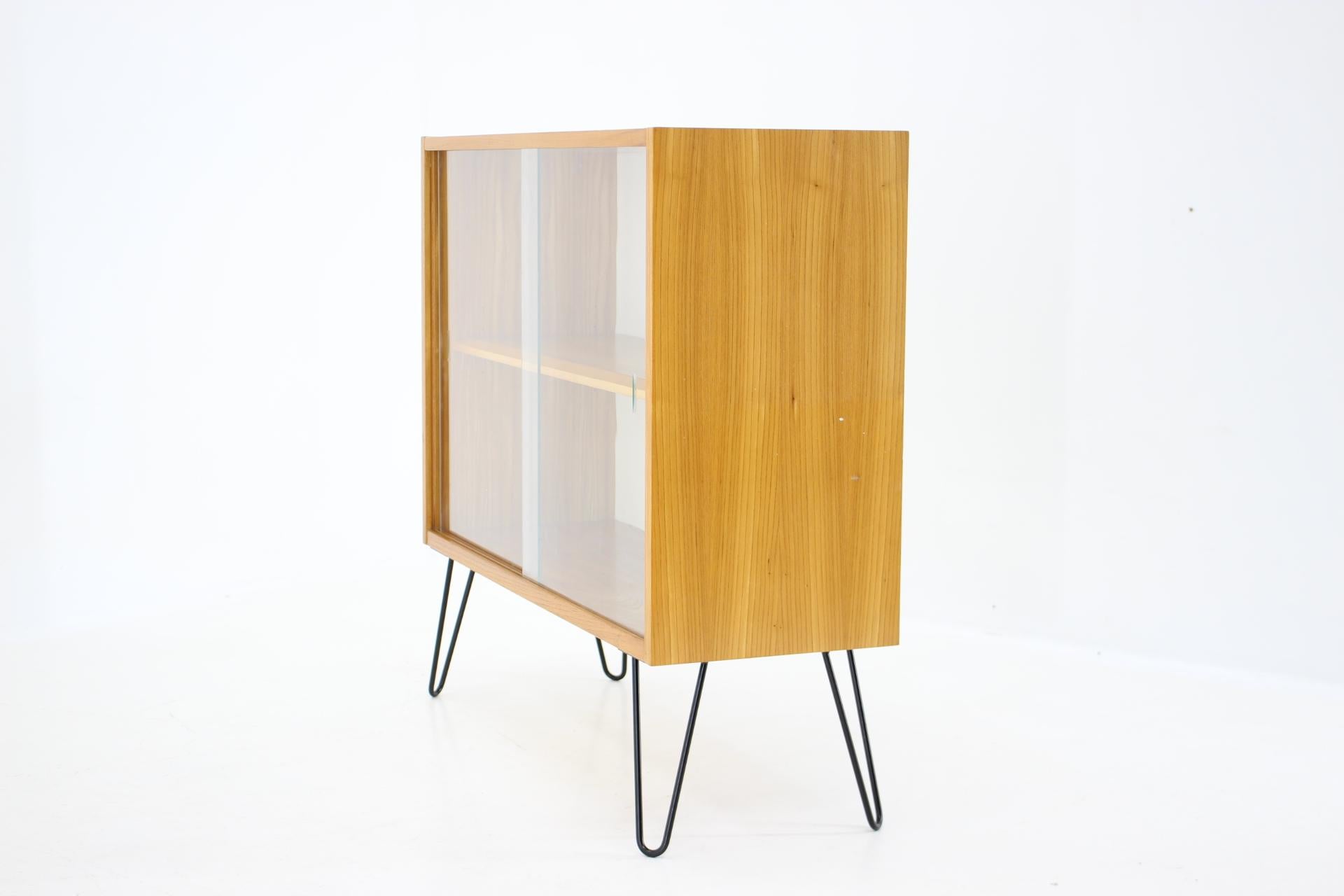 1970s Birch /Glass Cabinet, Czechoslovakia For Sale 1
