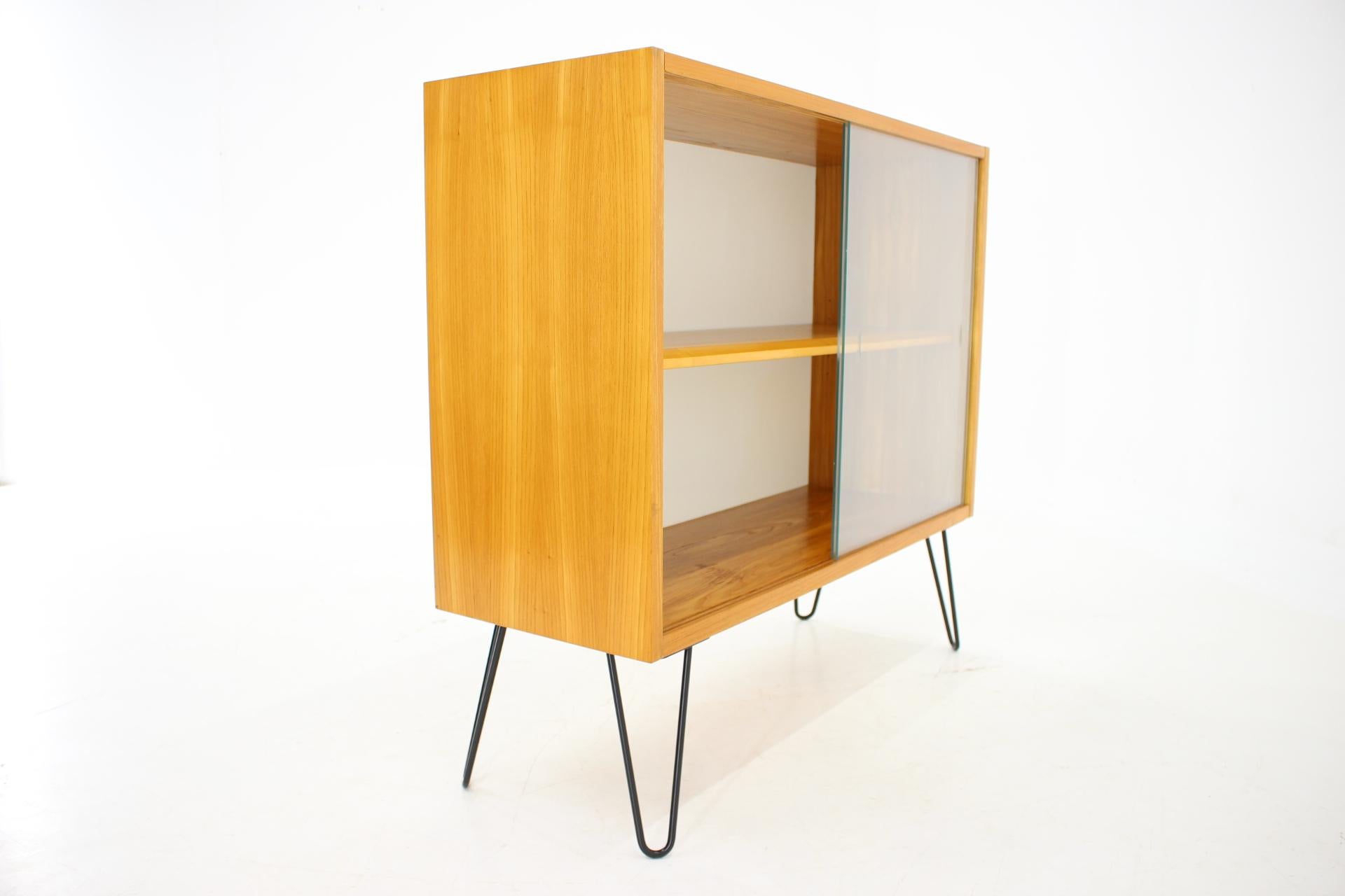 1970s Birch /Glass Cabinet, Czechoslovakia For Sale 3