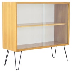 Retro 1970s Birch /Glass Cabinet, Czechoslovakia