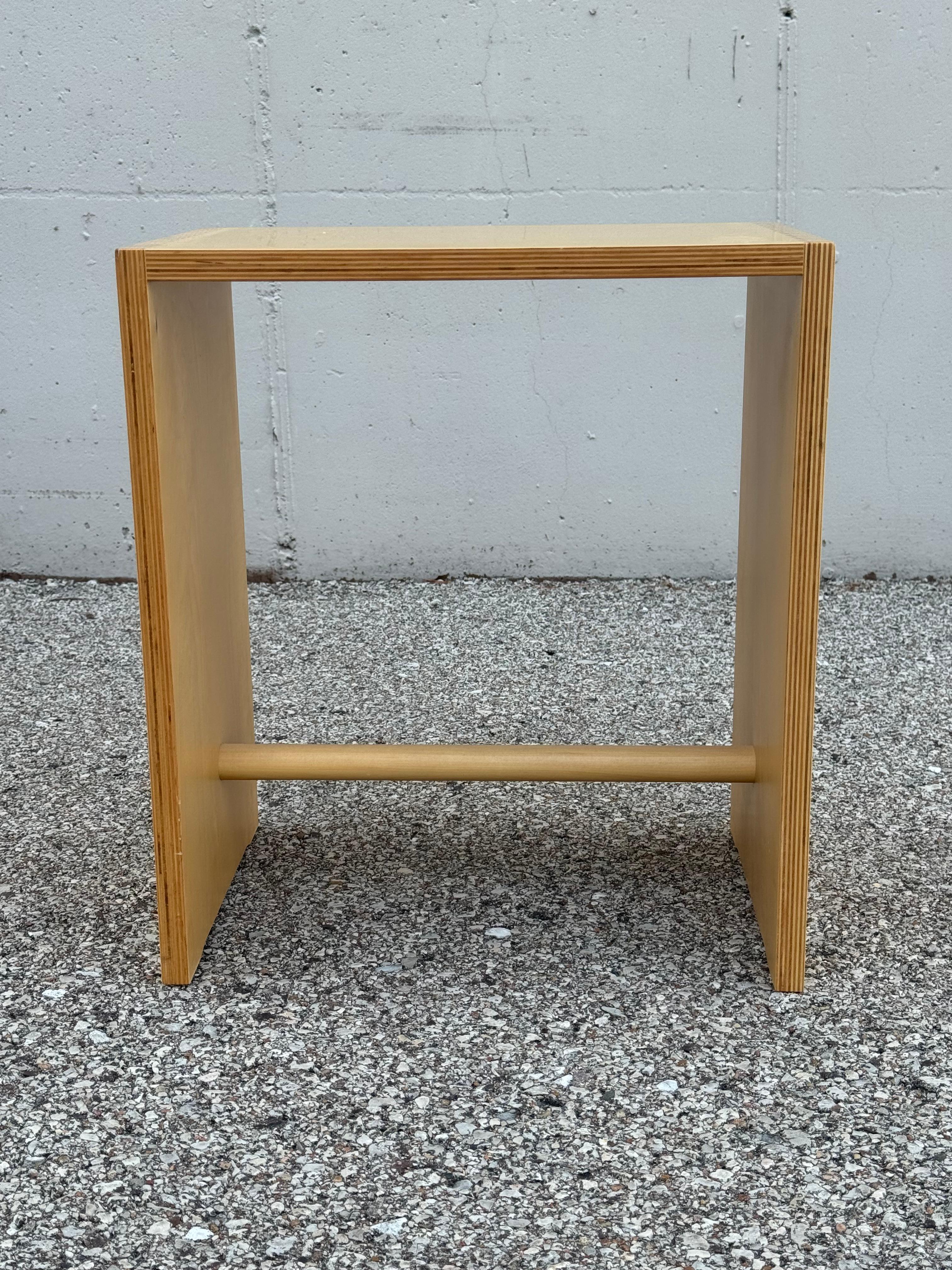 1970s Birch Plywood Ulm School Stool or Side Table by Max Bill - Zanotta Italy (Italienisch) im Angebot