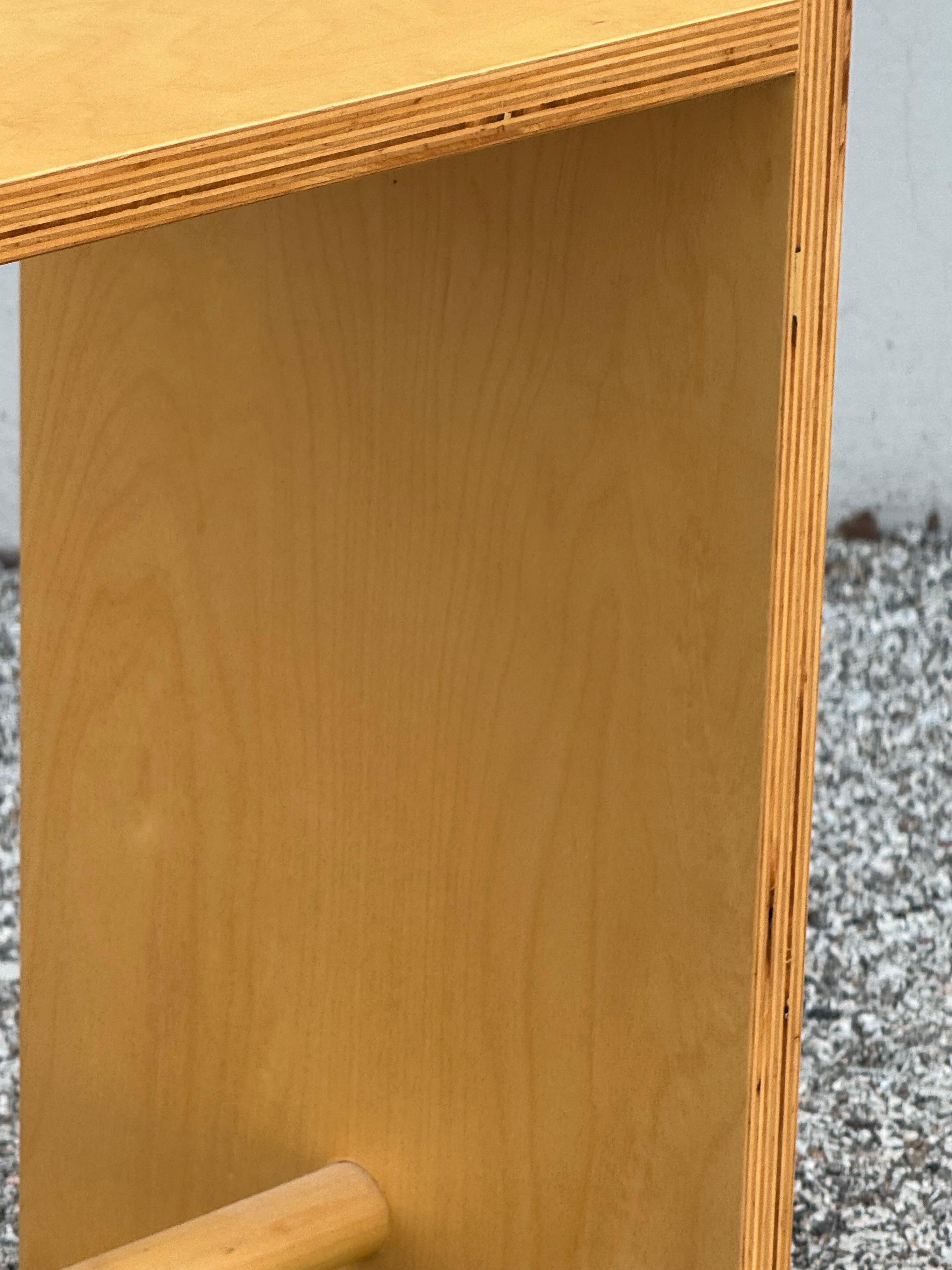 1970s Birch Plywood Ulm School Stool or Side Table by Max Bill - Zanotta Italy im Angebot 2