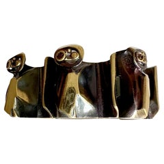1970s Bjorn Weckstrom Lapponia Finnish Modernist Flame Bronze Maginot Bracelet