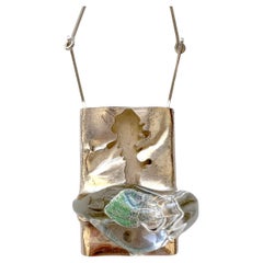 1970s Bjorn Weckstrom Lapponia Sterling Silver Acrylic Finnish Modern Necklace