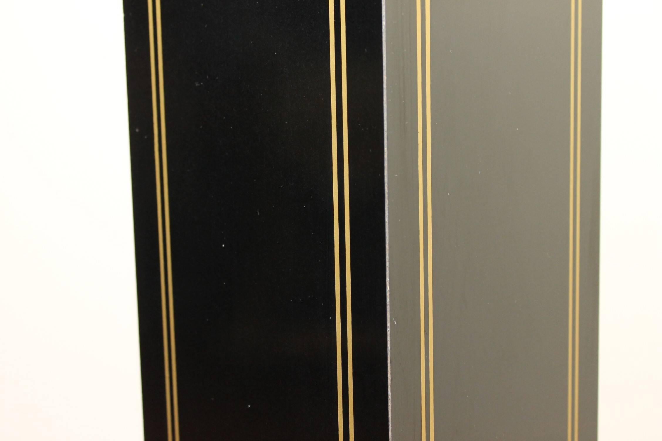 French Maison Barbier Style Floor Lamp Black with Gold Laquered, 1970s