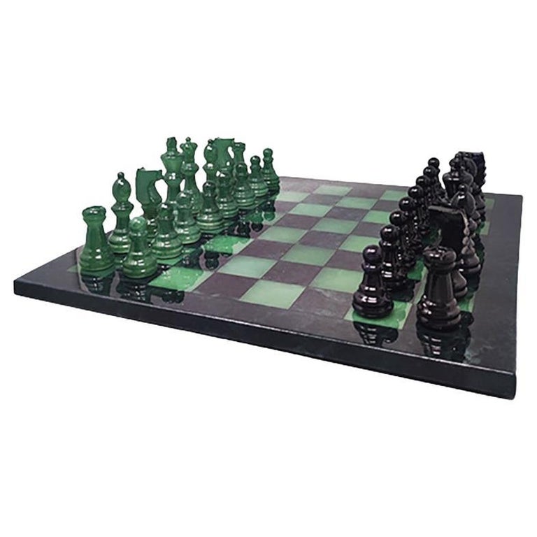 Jeu D'Échecs Ancien En Albâtre – Volterra (Italie) – Vers 1970 – Complet