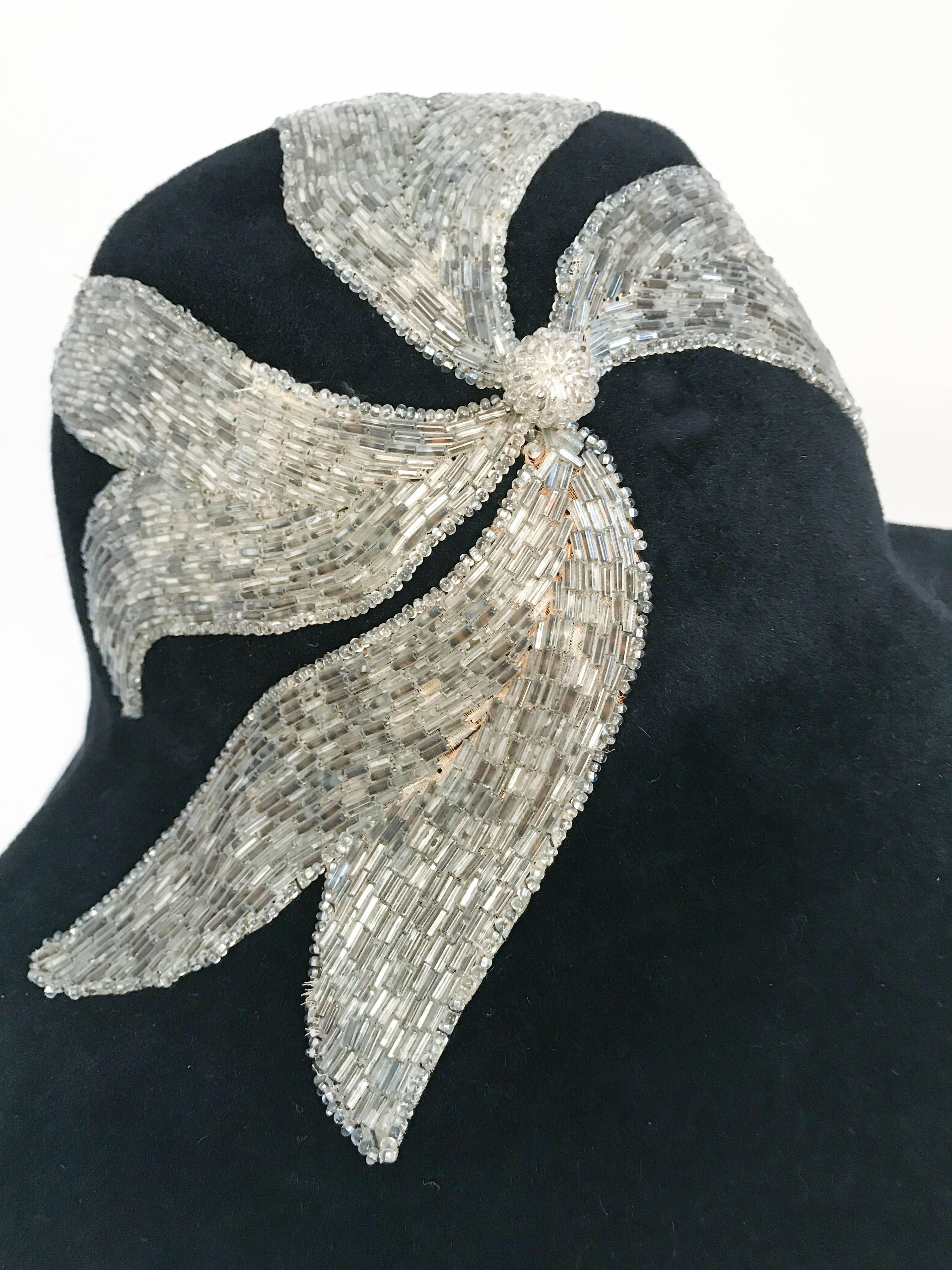 Black and Silver Appliqué wide brimmed hat, 1970s  2