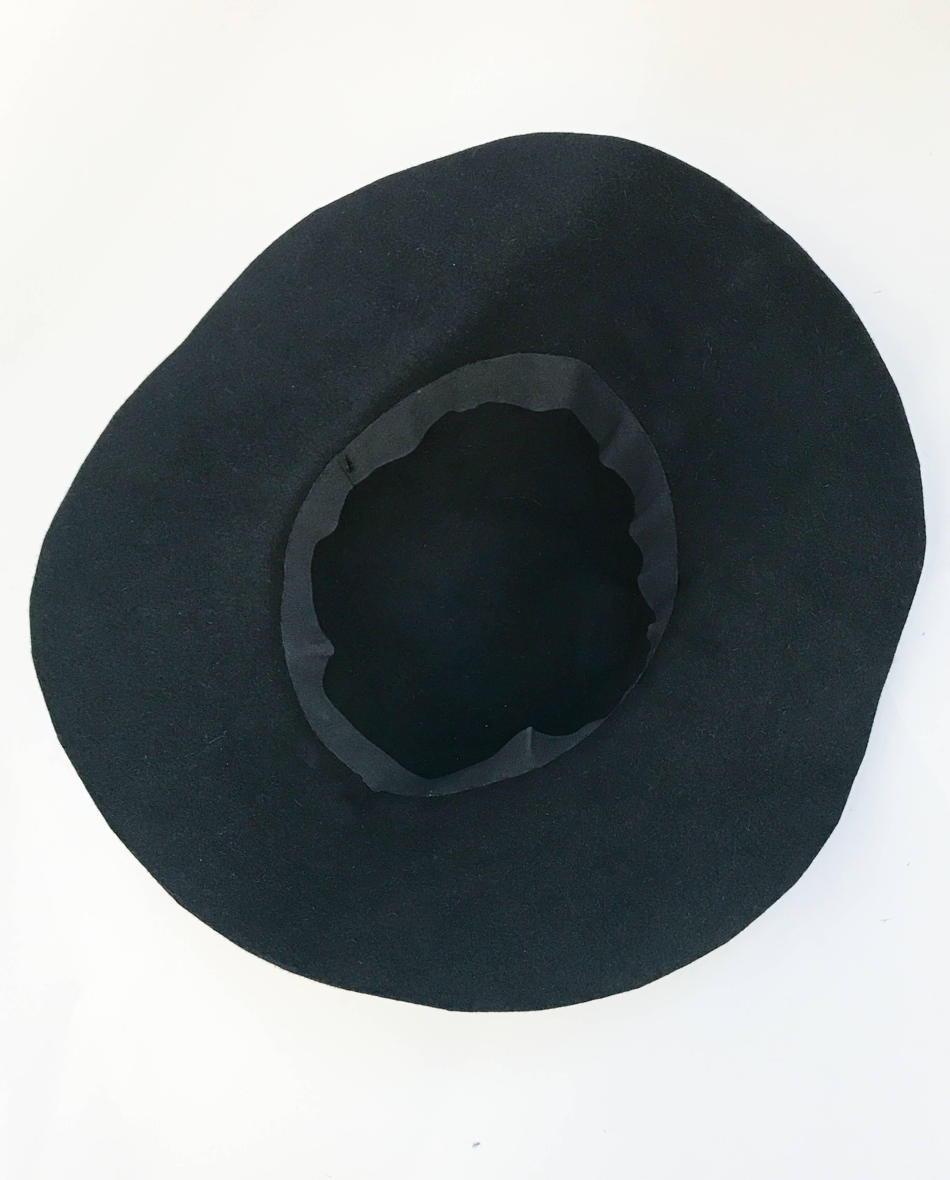 Black and Silver Appliqué wide brimmed hat, 1970s  4