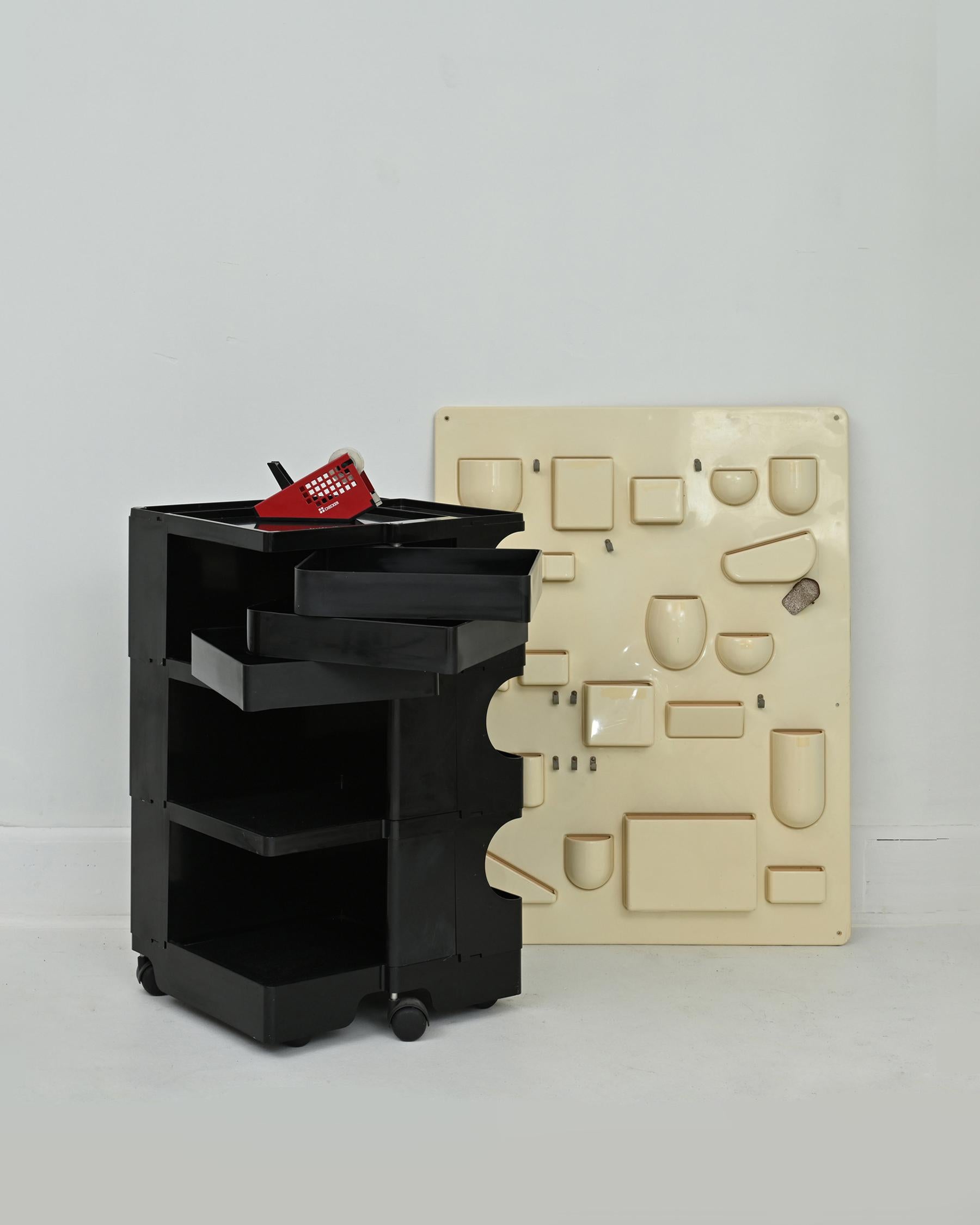 Italian 1970s Black Boby Trolley by Joe Colombo for Bieffeplast