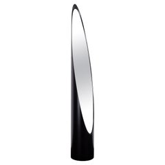 1970s Black Italian "Unghia" 'Nail' / Lipstick Floor Mirror by Rodolfo Benetto
