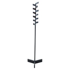 1970s Black Lacquered Coat Rack – Sleek Minimalist Design