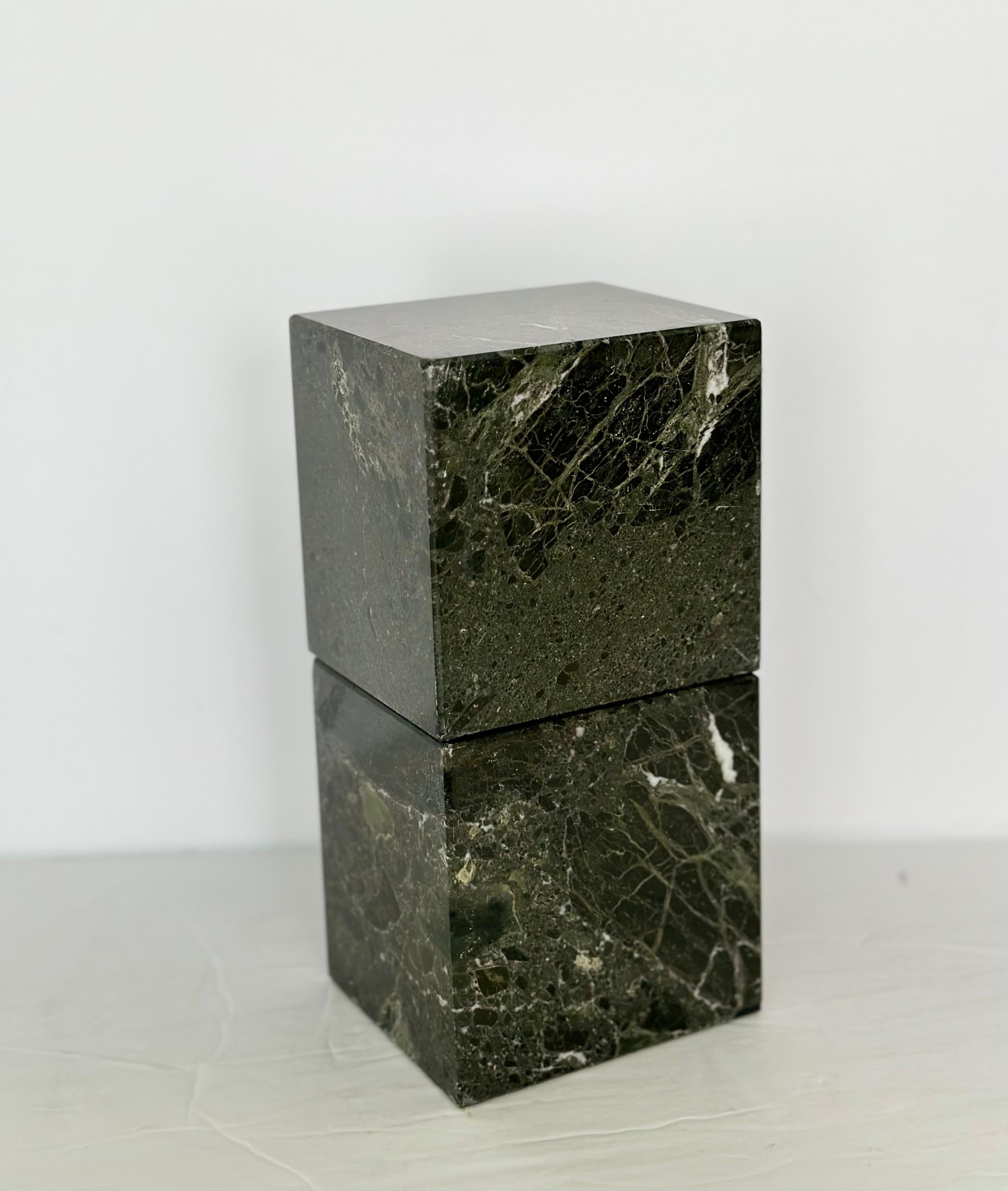 Late 20th Century 1970s Black Marble Cube Bookends – a Pair