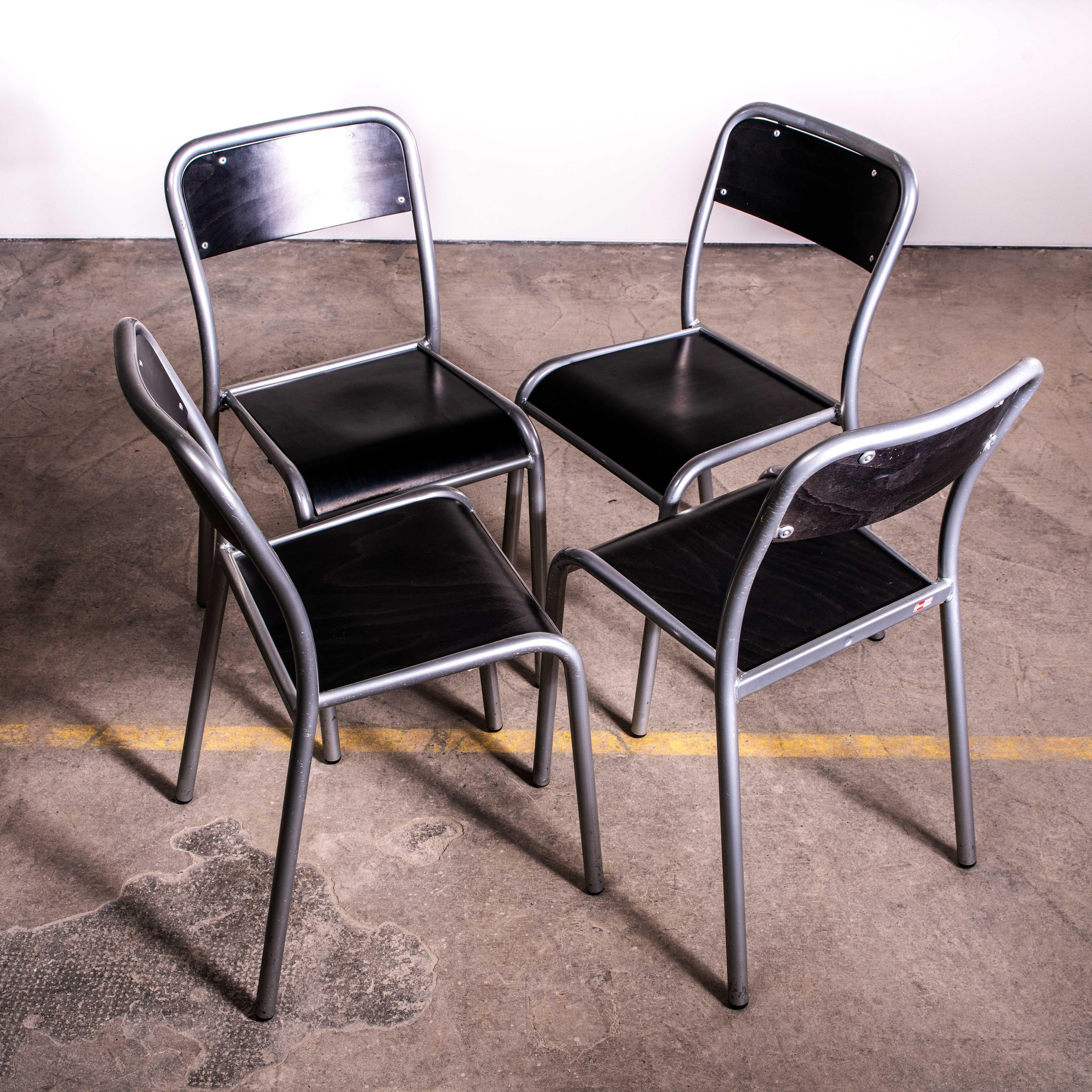1970's Black Mullca Stacking Dining Chairs - Large Quantity Available In Good Condition For Sale In Hook, Hampshire