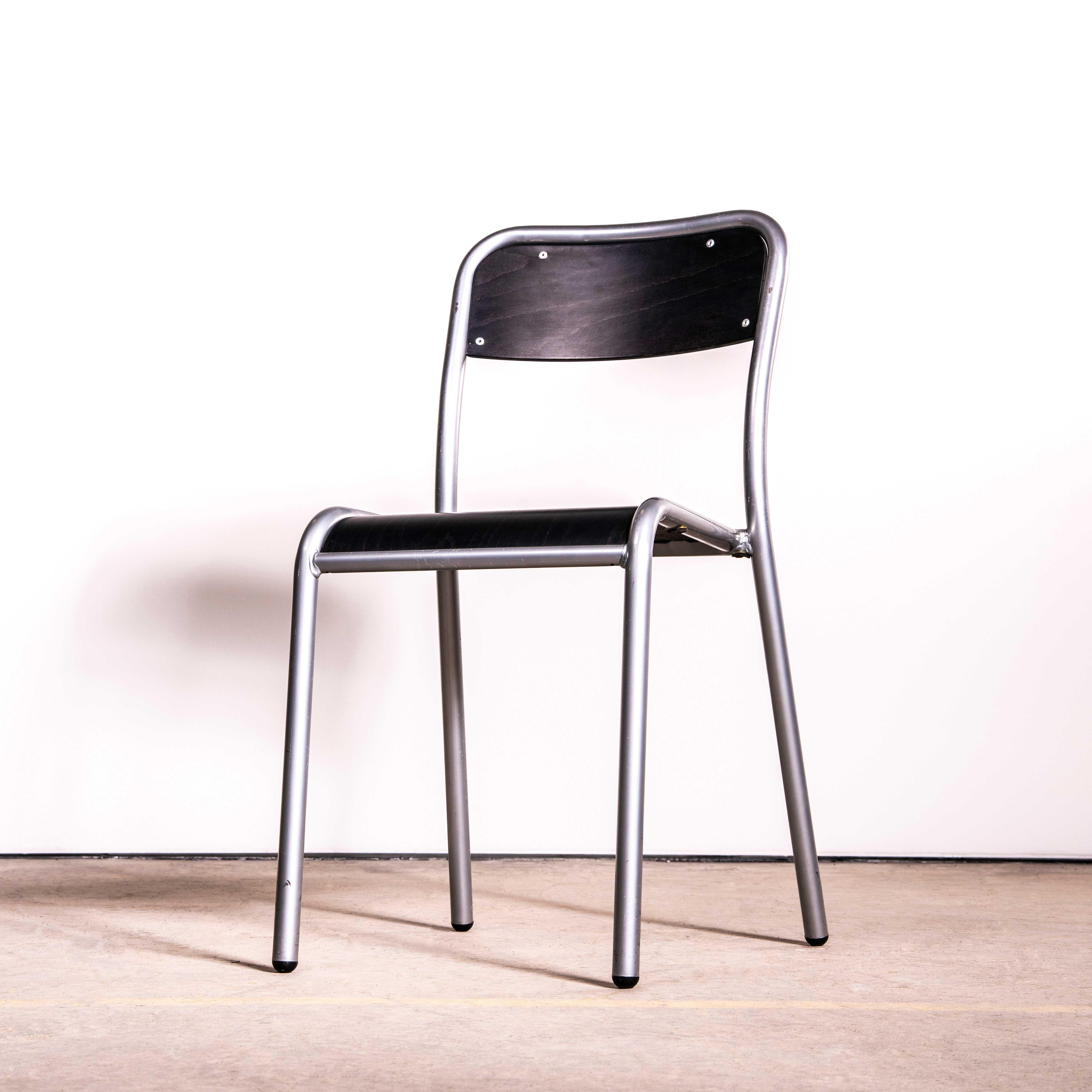Late 20th Century 1970's Black Mullca Stacking Dining Chairs - Large Quantity Available For Sale