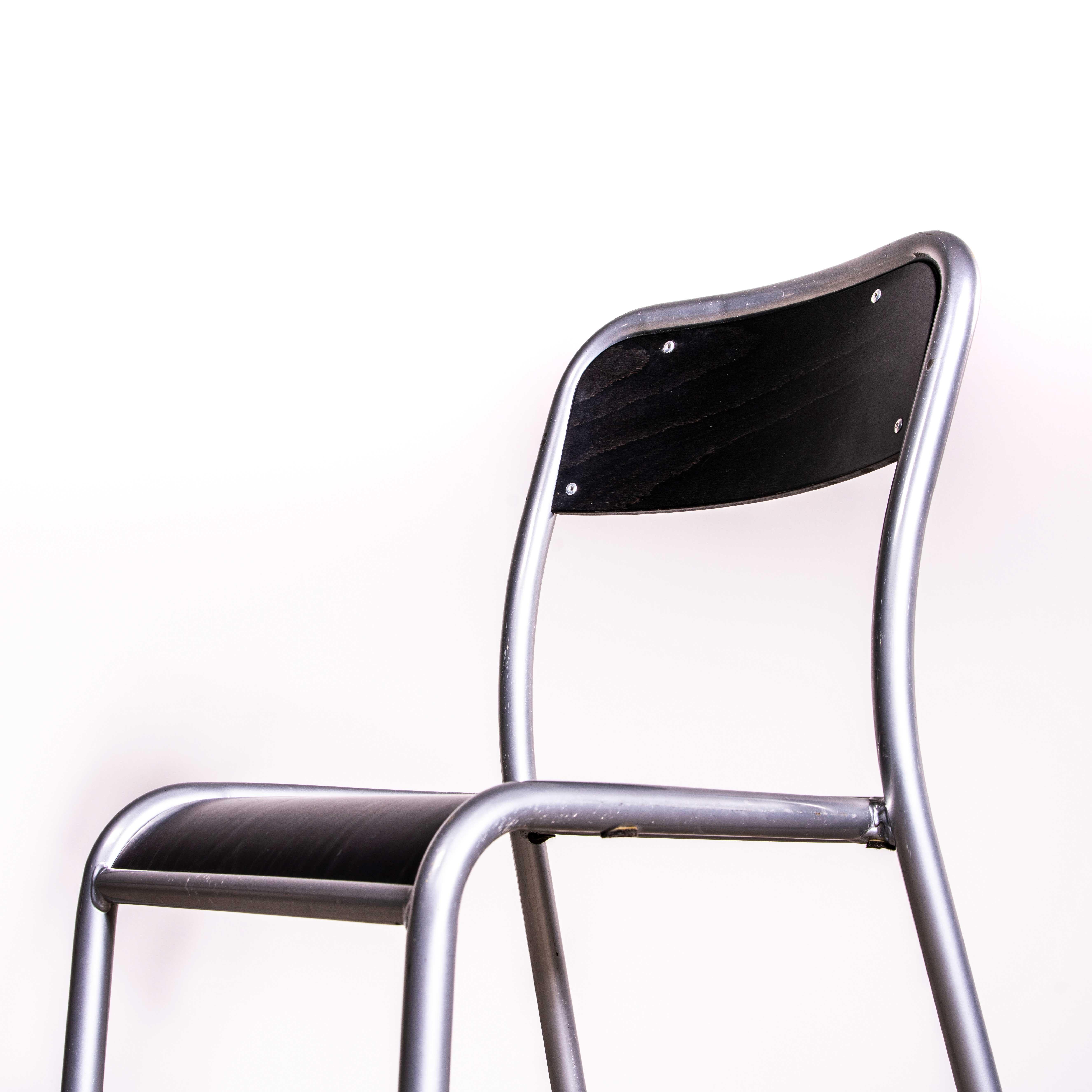 Steel 1970's Black Mullca Stacking Dining Chairs - Large Quantity Available For Sale