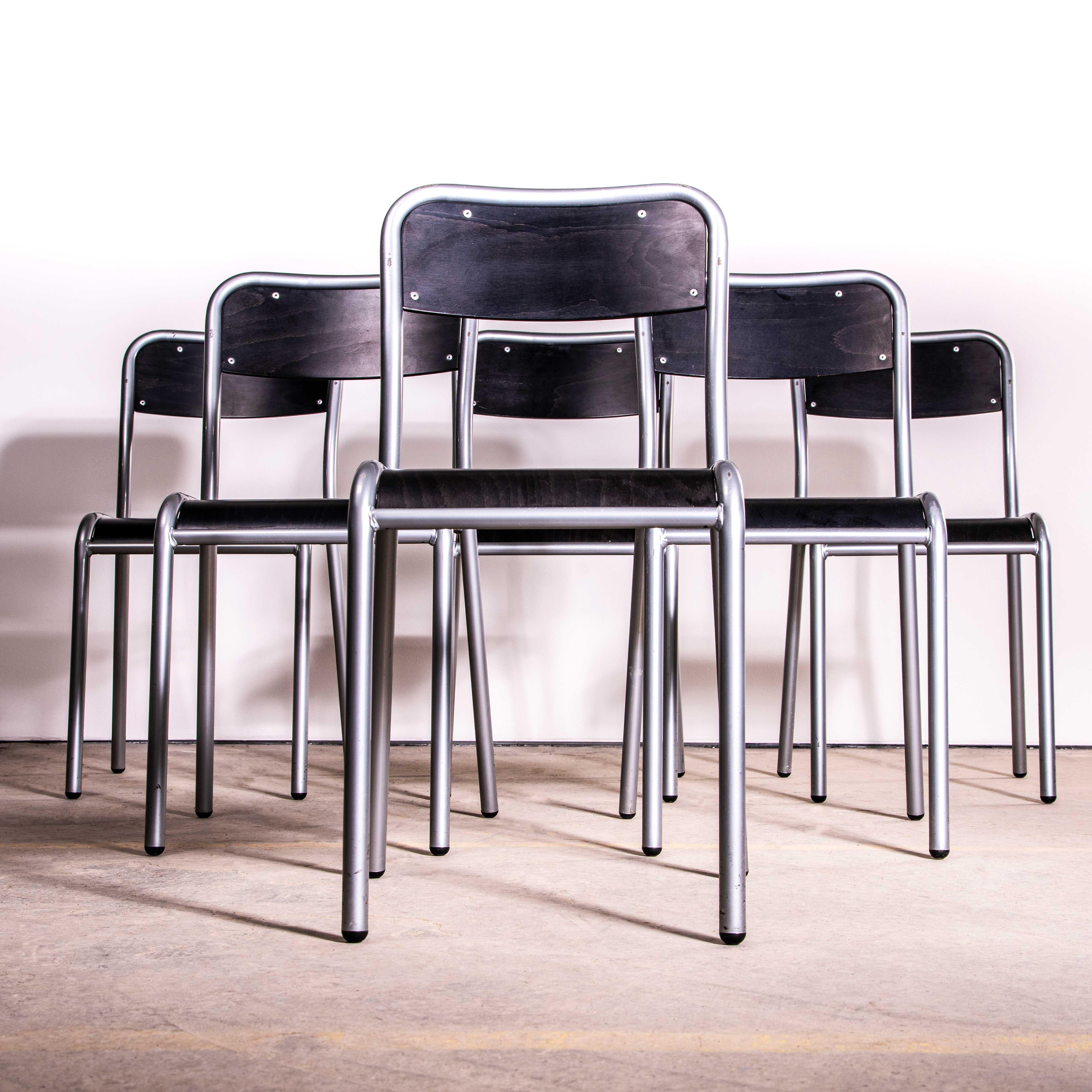 1970's Black Mullca Stacking Dining Chairs - Large Quantity Available For Sale 2