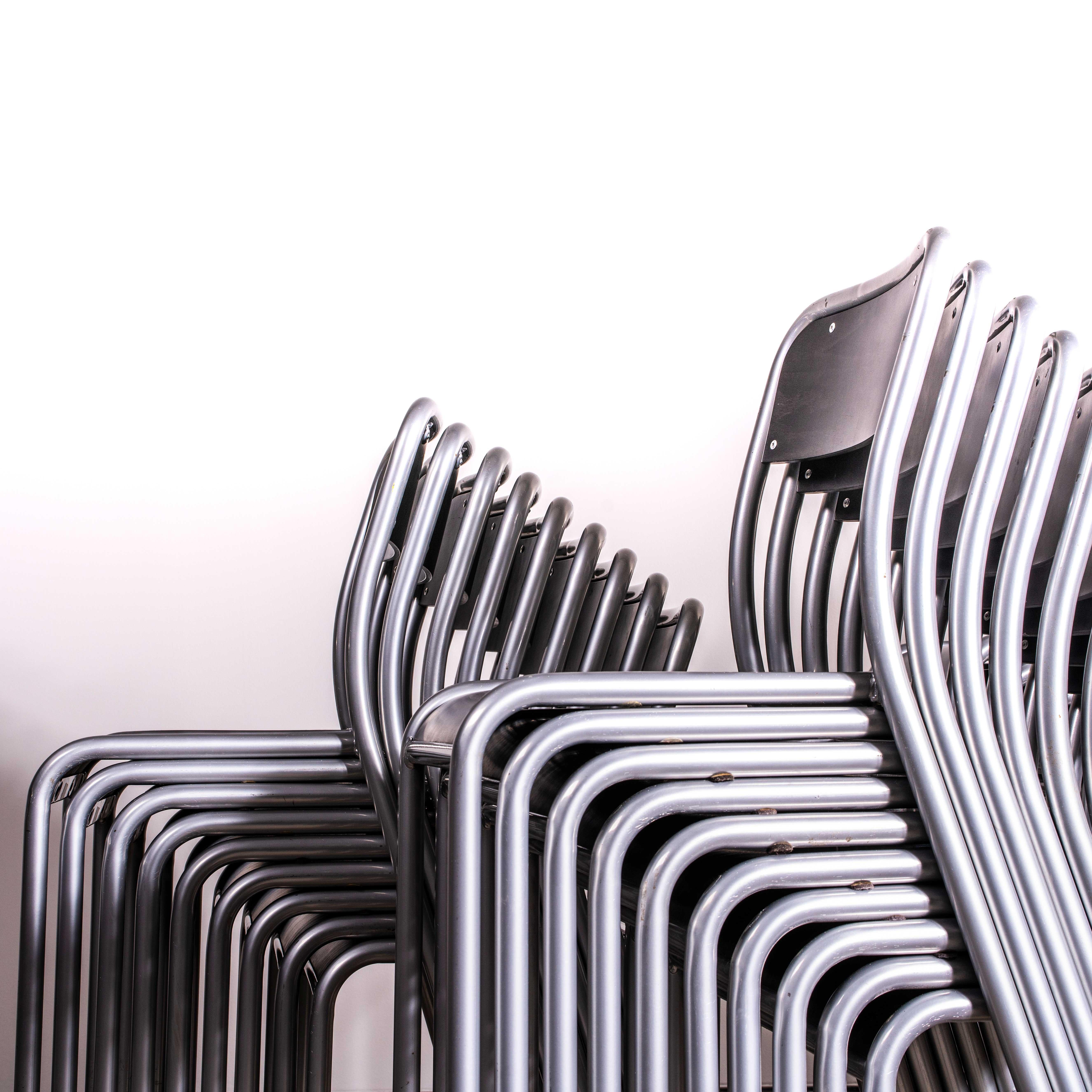 1970's Black Mullca Stacking Dining Chairs - Large Quantity Available For Sale 3